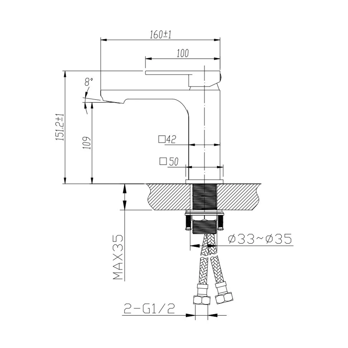 Kasten Short Soft Square Basin Mixer - Image 6