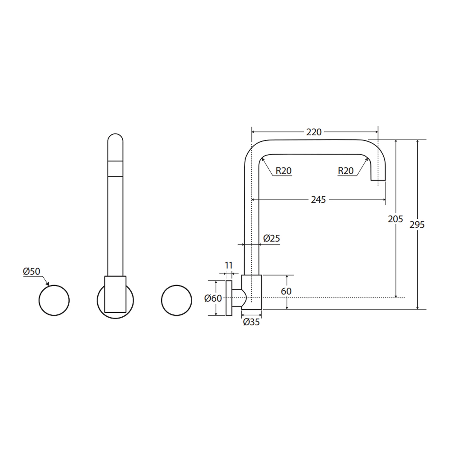 Kaya Squareline Wall Assembly Tap Set - Image 9