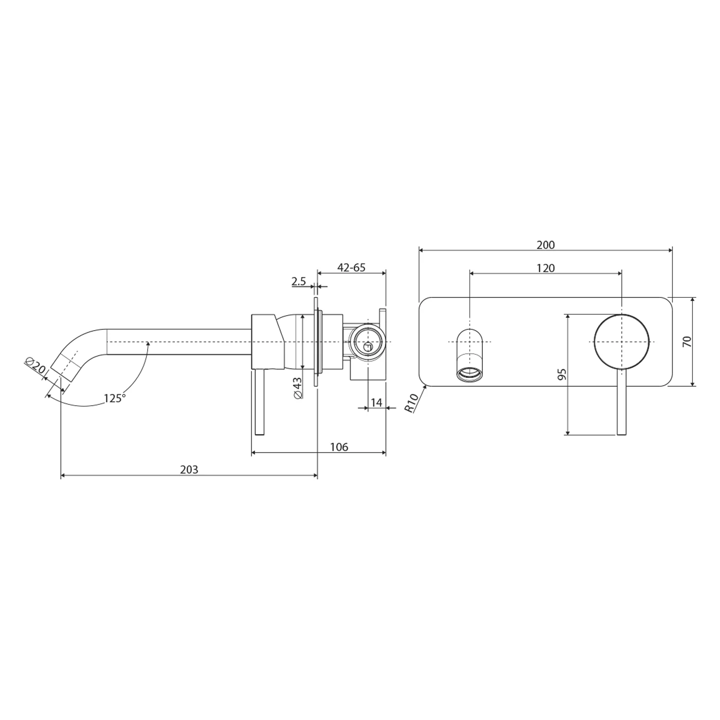 Kaya Wall Mixer Set with Backplate - Image 8
