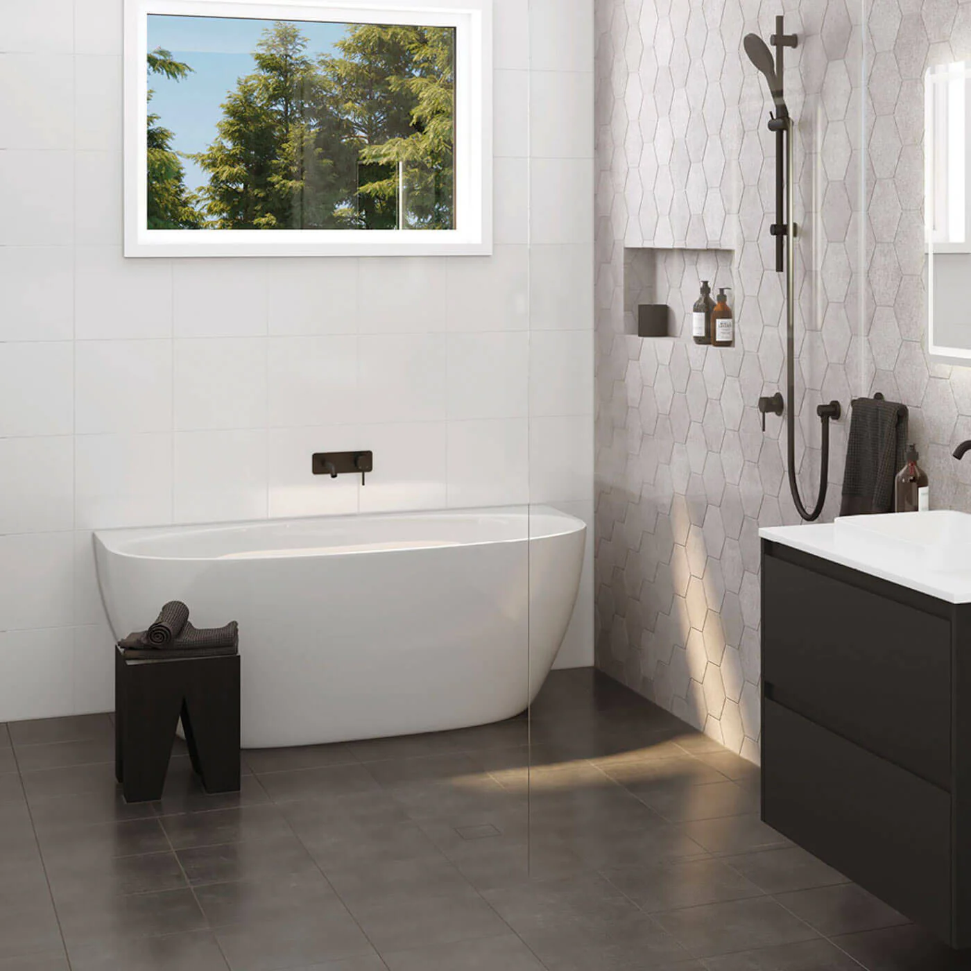 Keeto Back to Wall Overflow Bathtub - Image 3