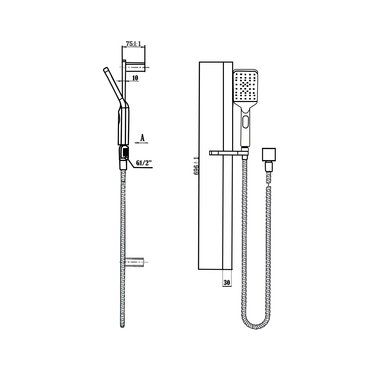 Kiama Square Shower Rail - Image 5