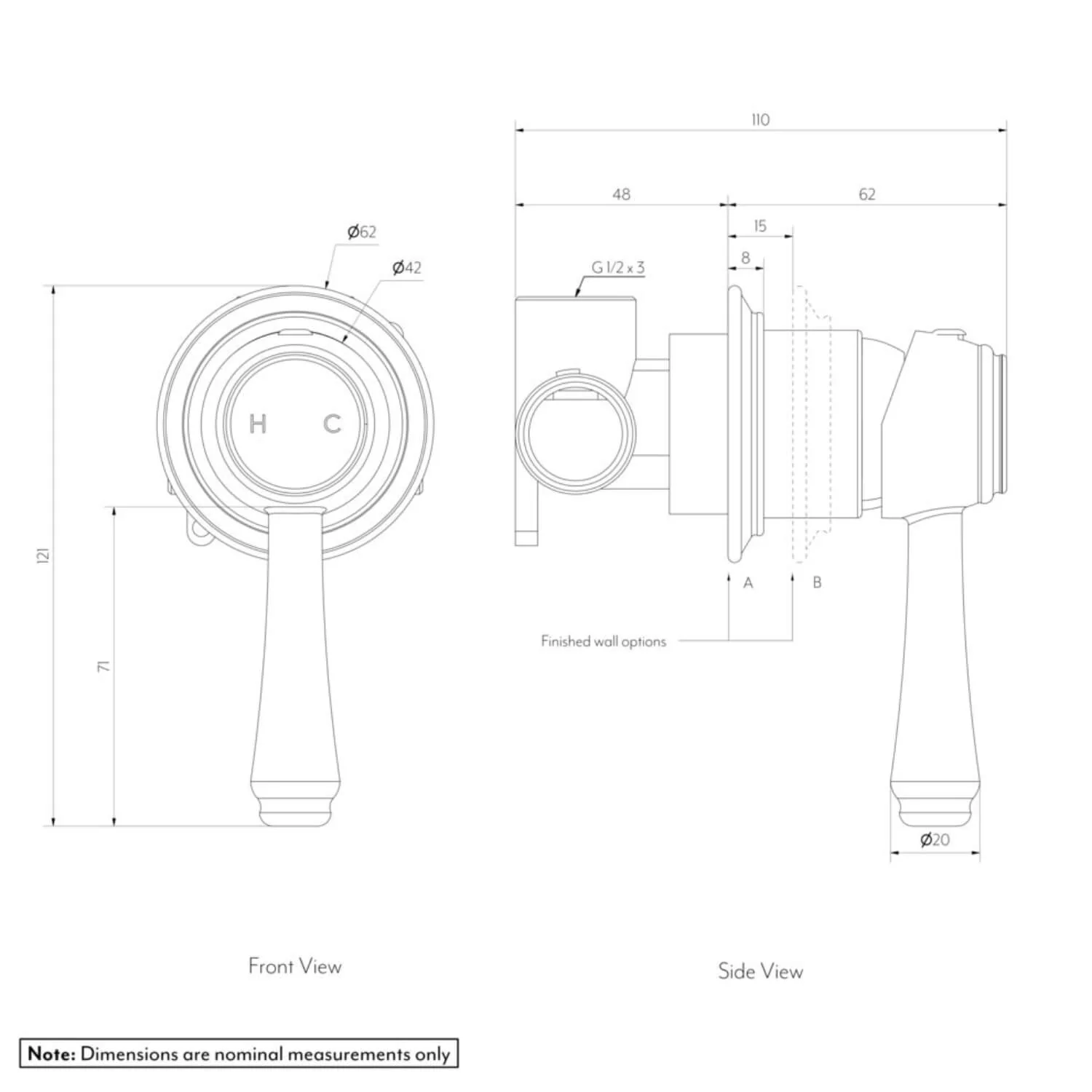 Kingsley Minimal Wall Mixer - Image 7