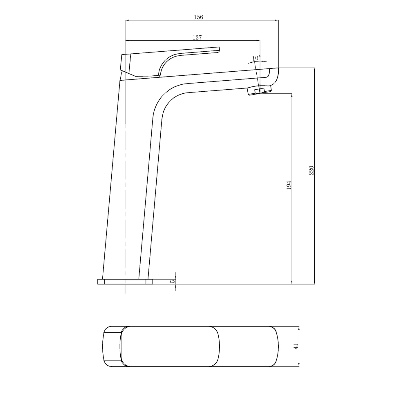 Kompakt Square Tall Basin Mixer - Image 4