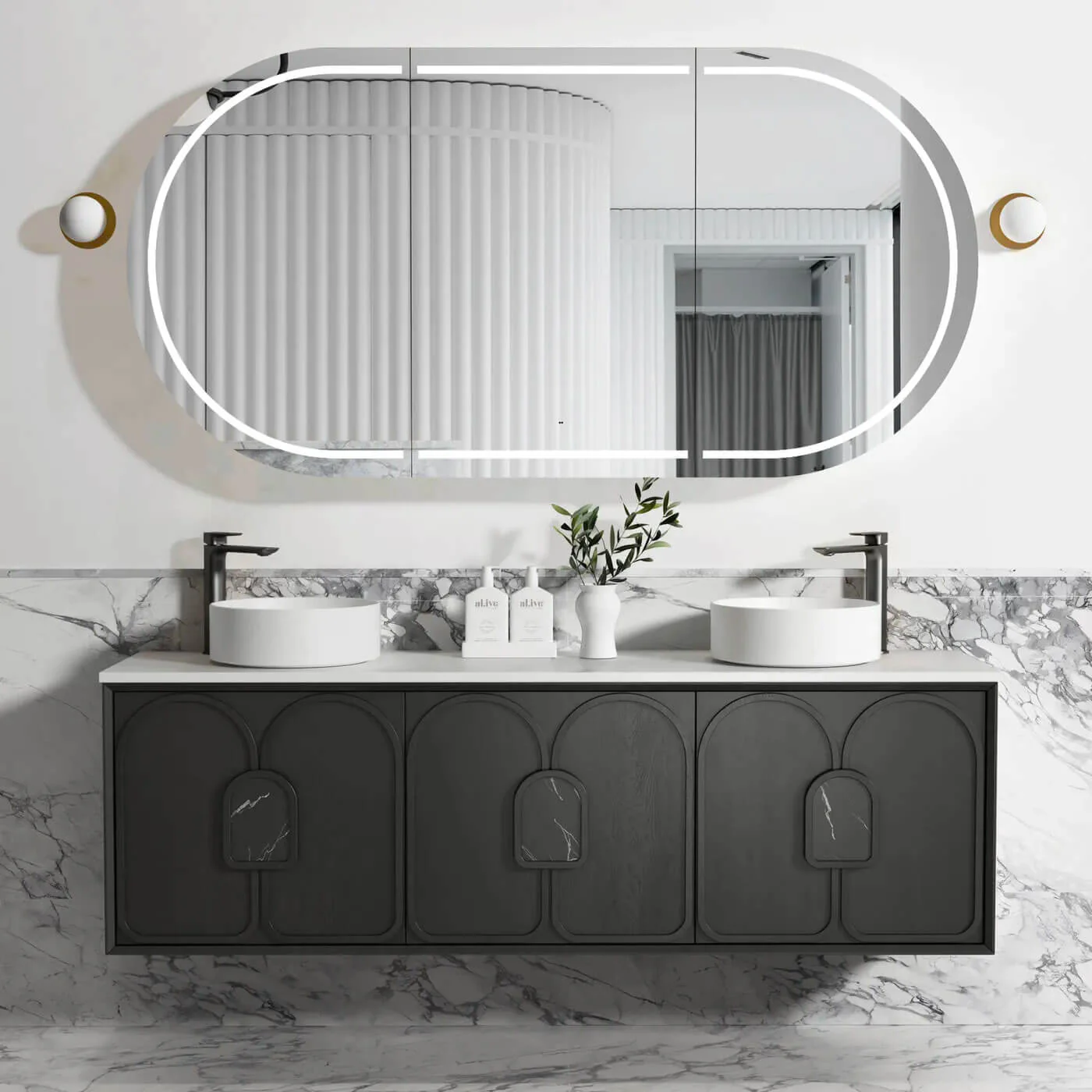 Laguna Black Oak Wall Hung Vanity - Image 6