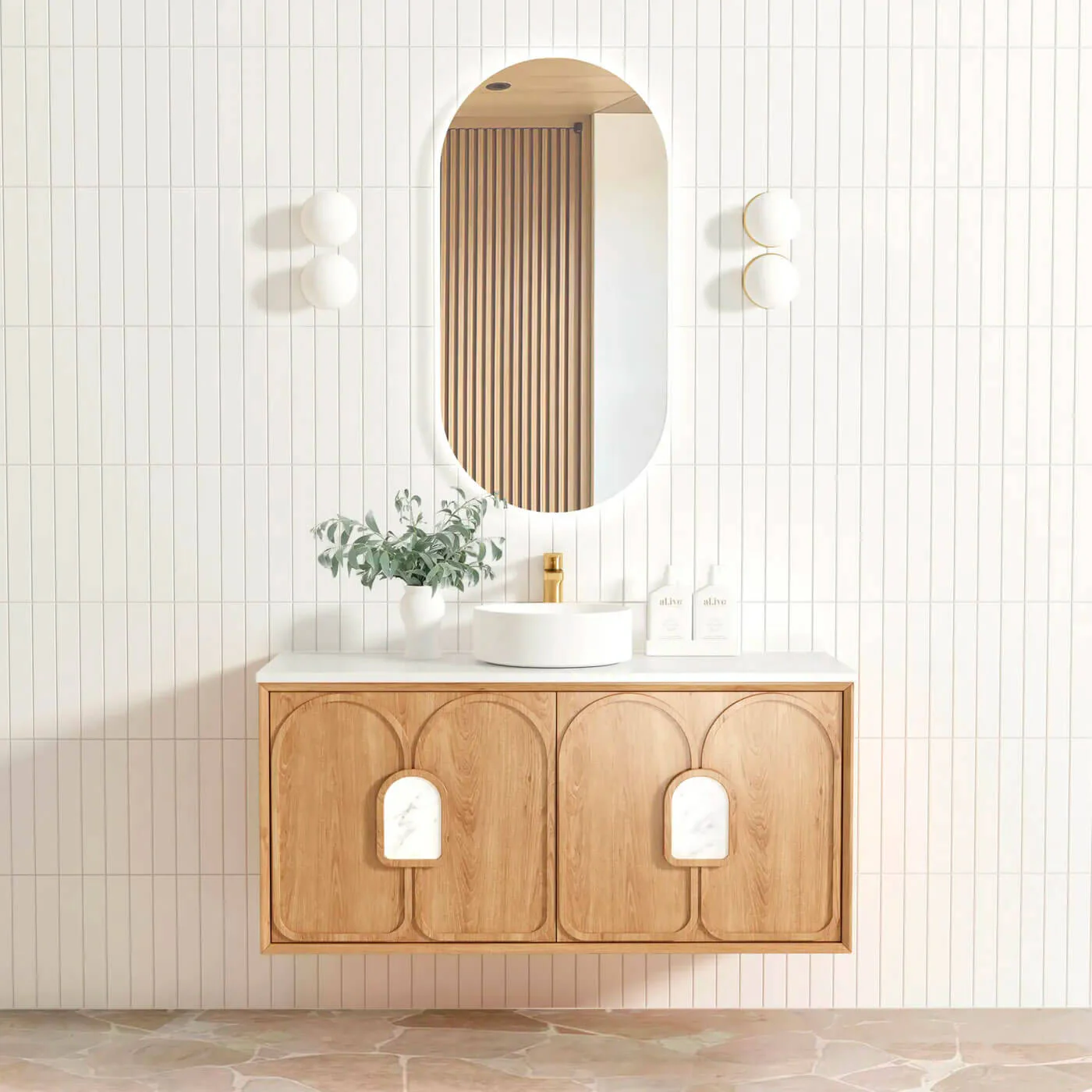 Laguna Woodland Oak Wall Hung Vanity