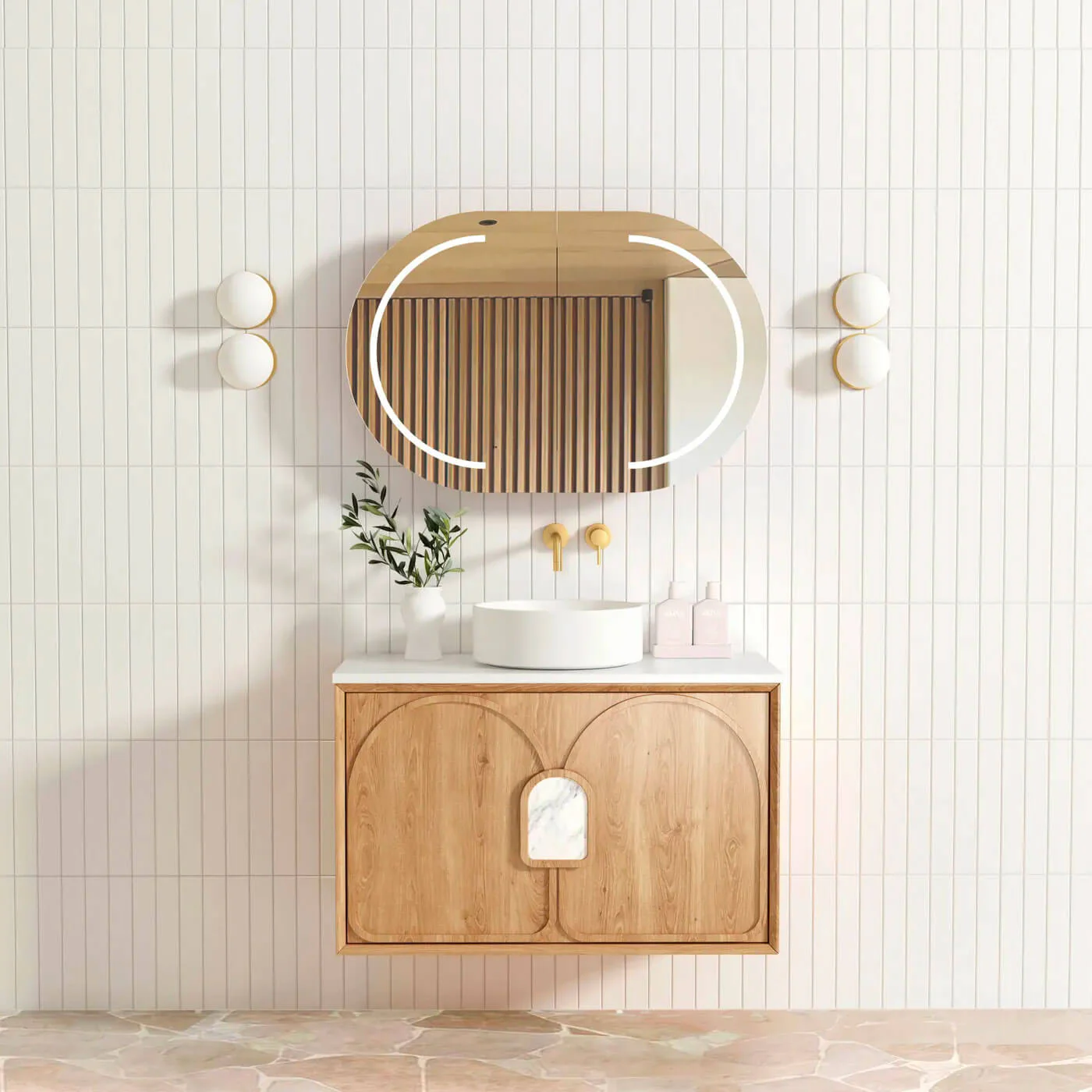 Laguna Woodland Oak Wall Hung Vanity - Image 4