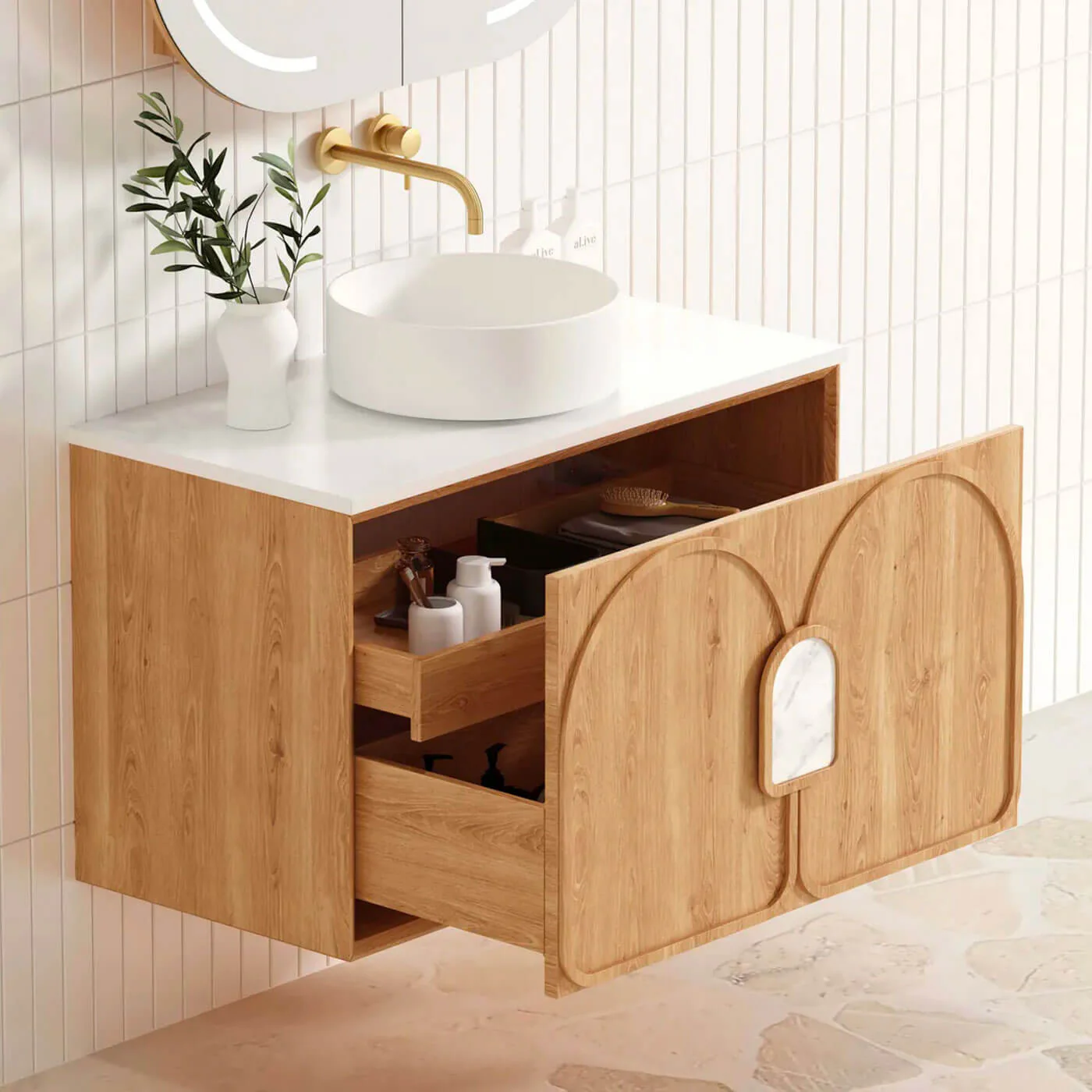 Laguna Woodland Oak Wall Hung Vanity - Image 7