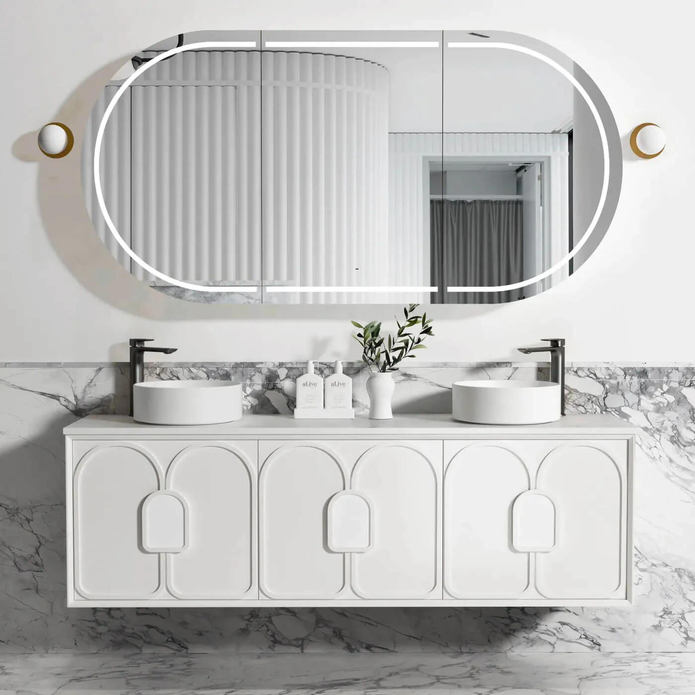 Laguna Satin White Wall Hung Vanity - Image 6