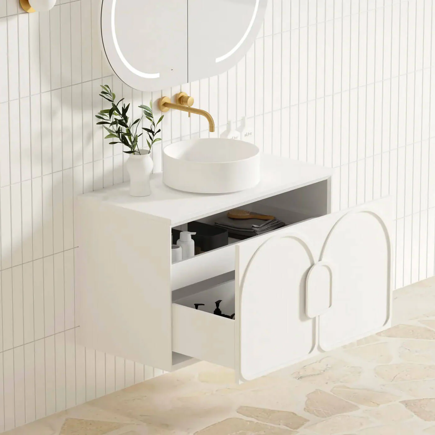 Laguna Satin White Wall Hung Vanity - Image 7