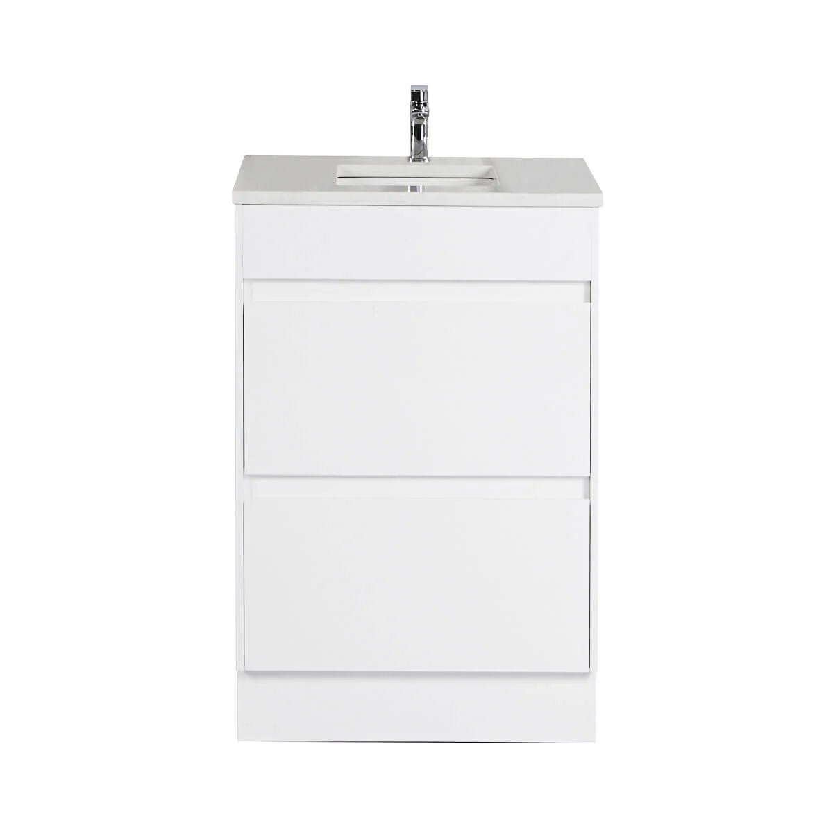 Leona White Drawers Only Floor Mounted Vanity - Image 2