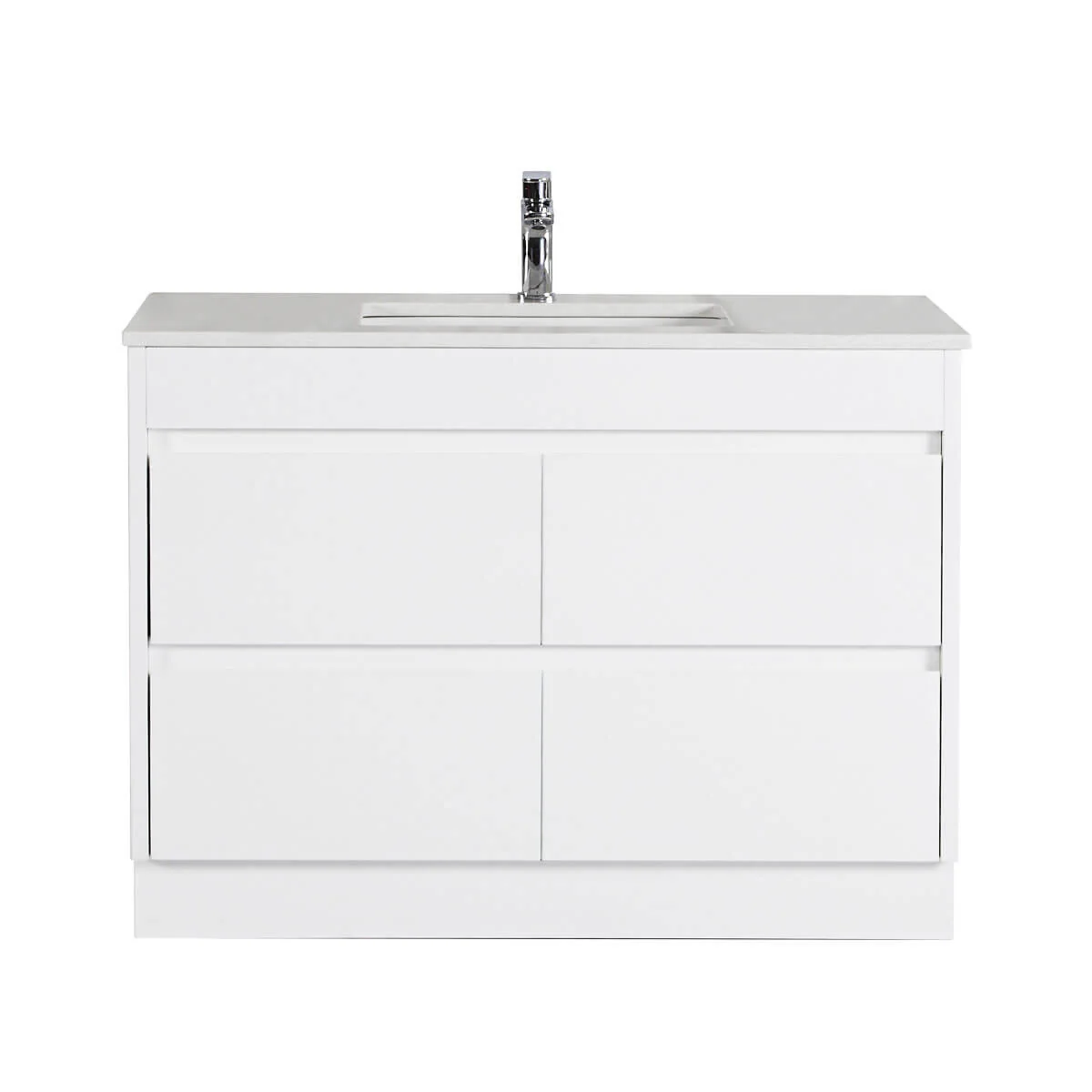 Leona White Drawers Only Floor Mounted Vanity - Image 5