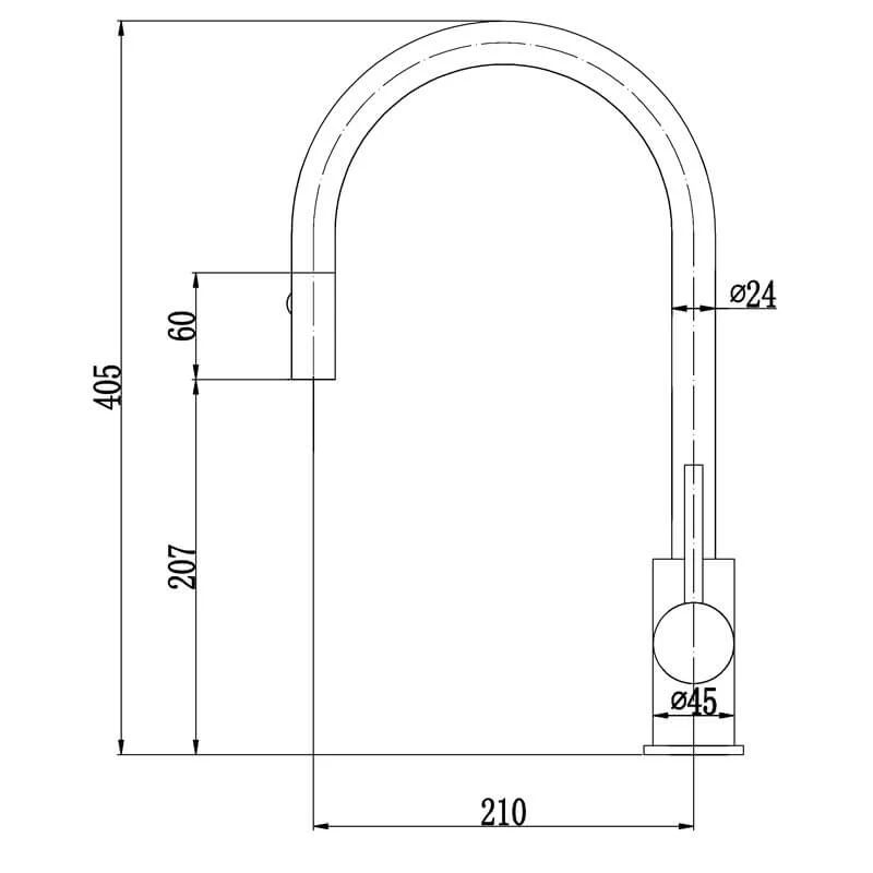 Leah Pull Out Sink Mixer with Veggie Spray - Image 6