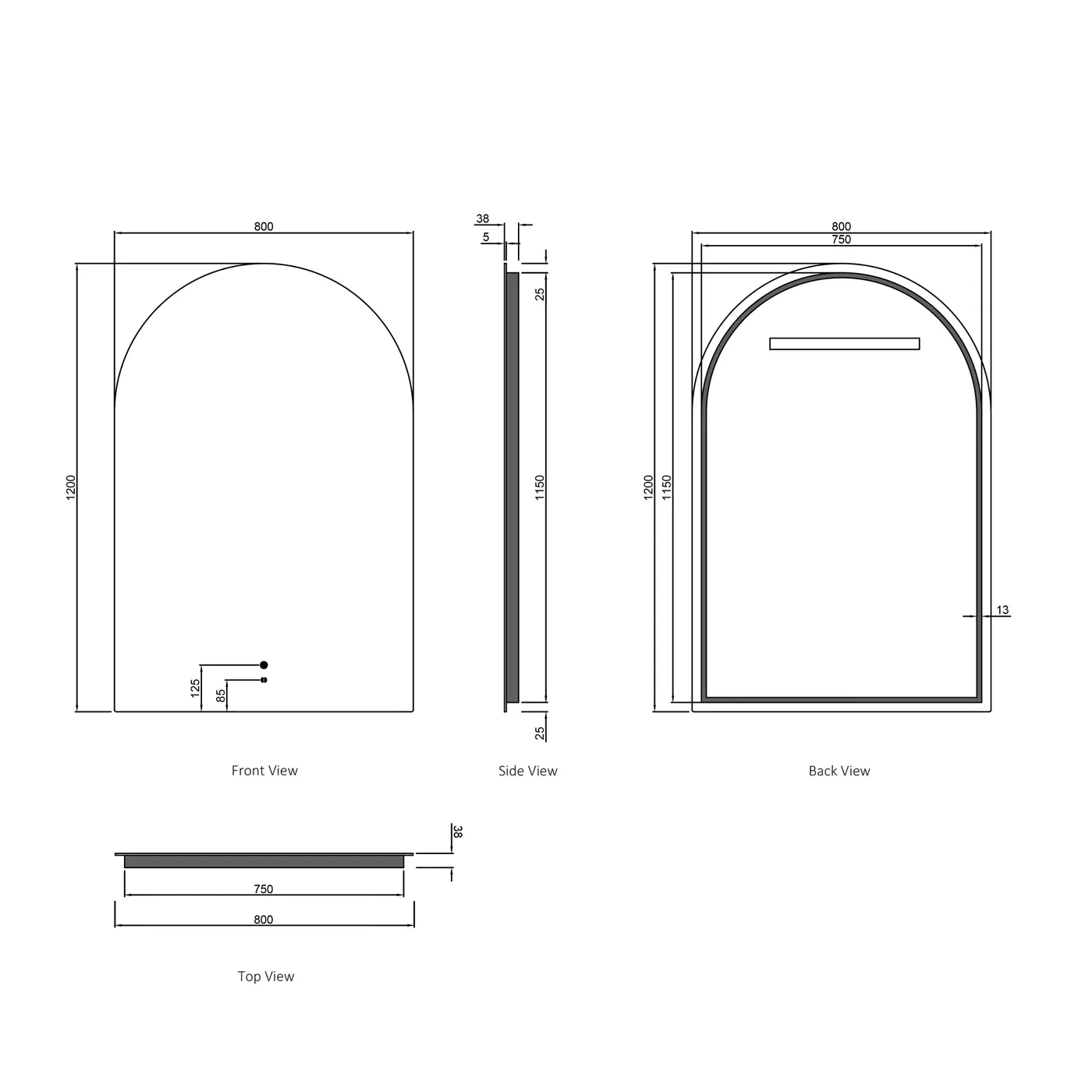 Archie LED Bathroom Anti-Fog Mirror - Image 6