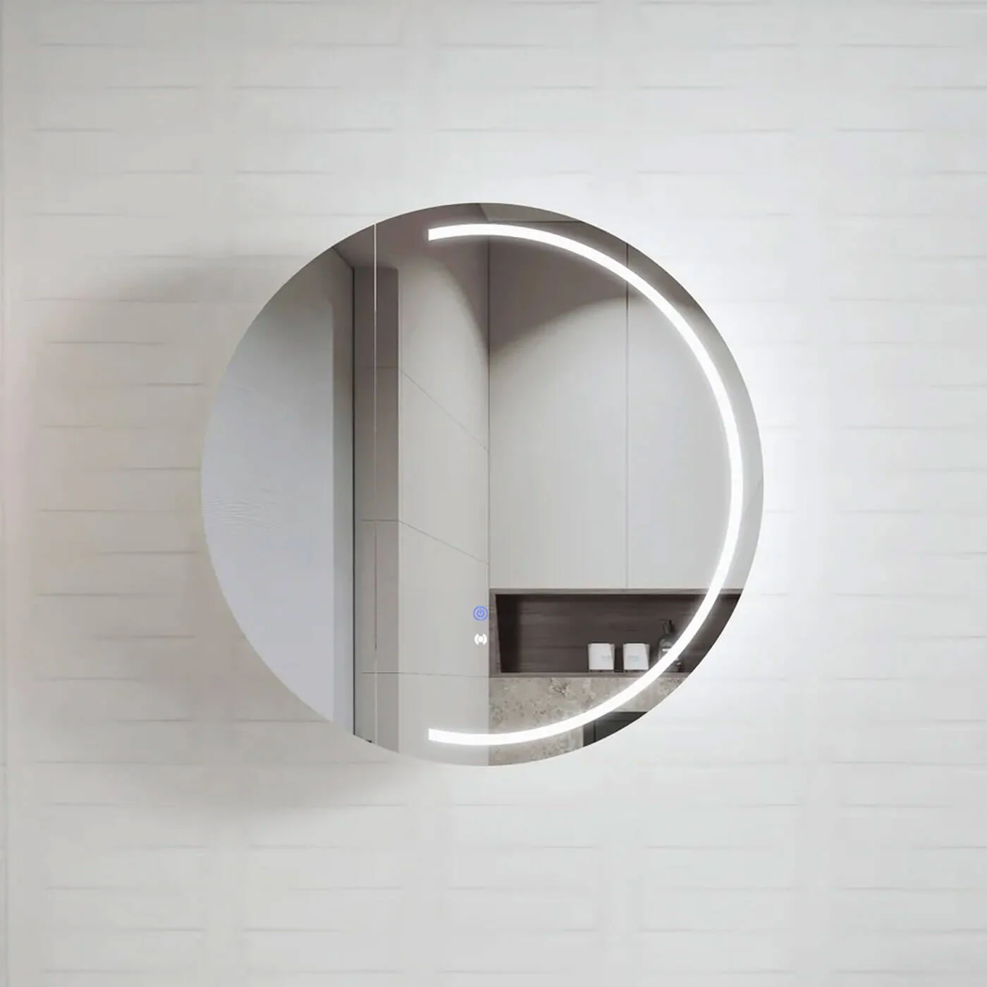 London LED Circle Mirror Shaving Cabinet 800mm