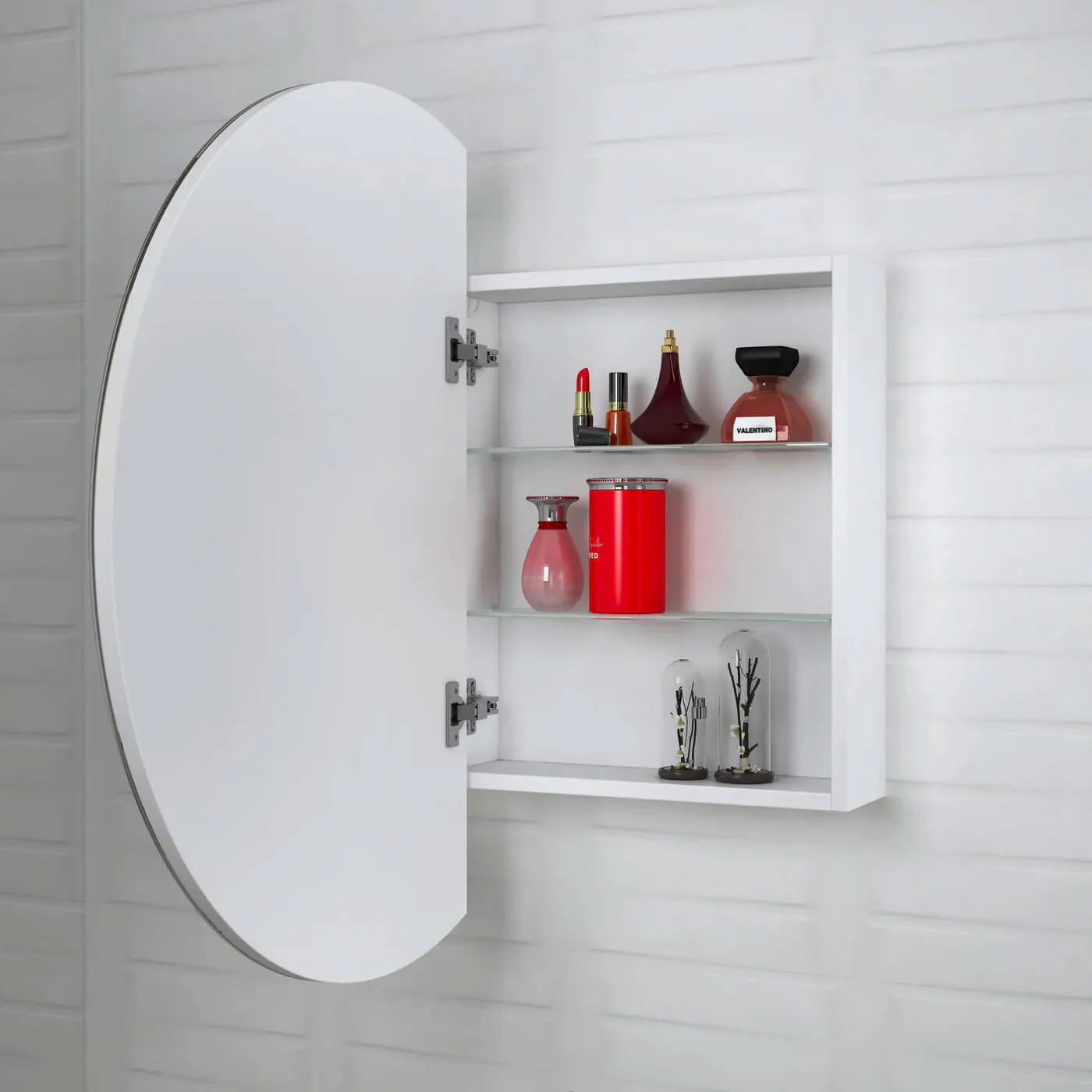 London LED Circle Mirror Shaving Cabinet 800mm - Image 2