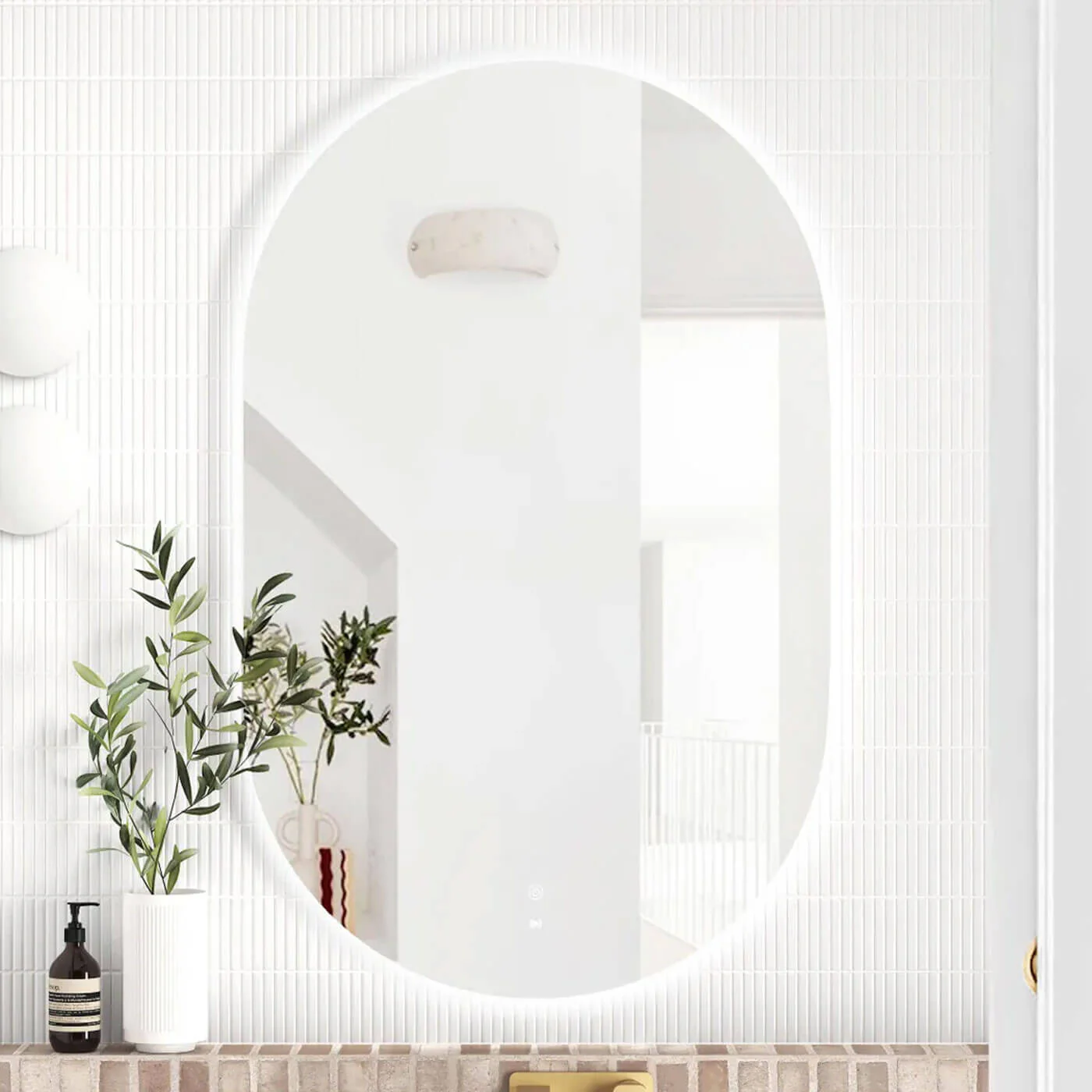 Noosa LED Pill Backlit Bathroom Anti-Fog Mirror - Image 2