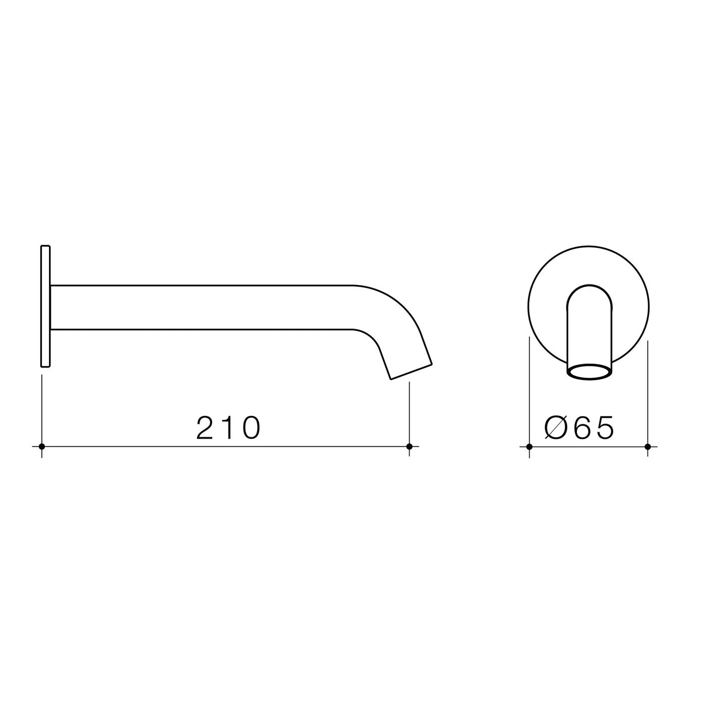 Liano II Curved Wall Spout 180-210mm - Image 7