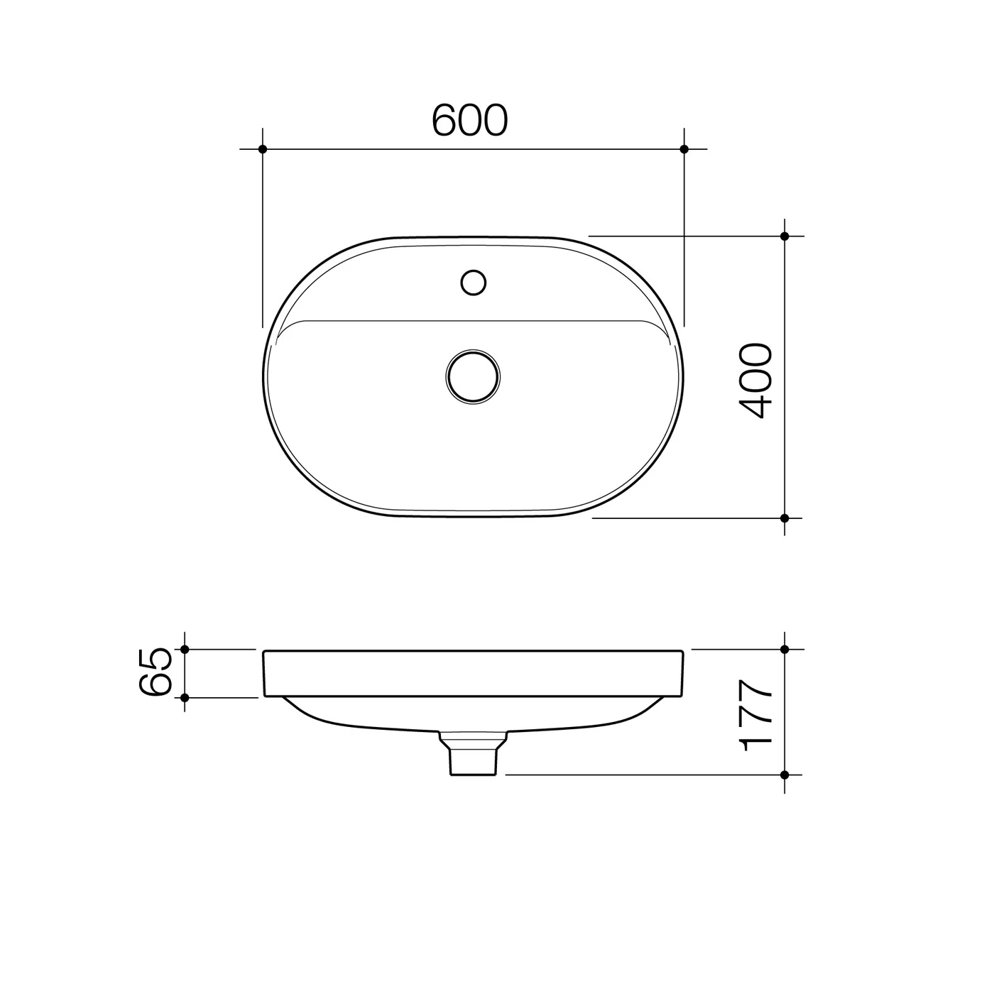 Liano II Oval Inset Basin 600x400mm - Image 8