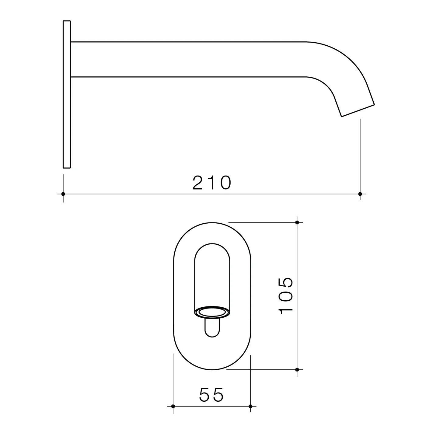 Liano II Sensor Wall Spout 175-210mm - Image 6