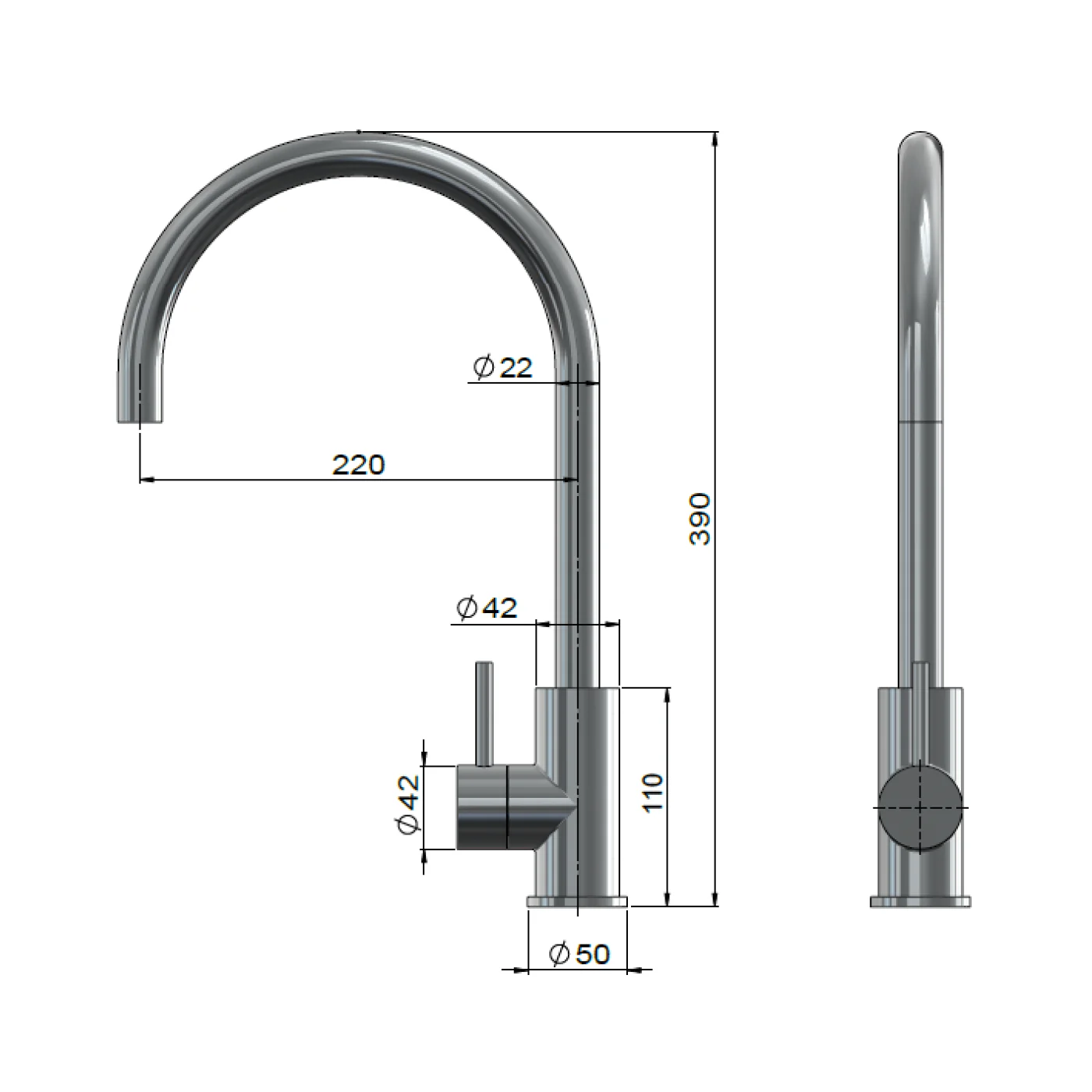 Lifestyle SS316 Outdoor Sink Mixer Tap - Image 3
