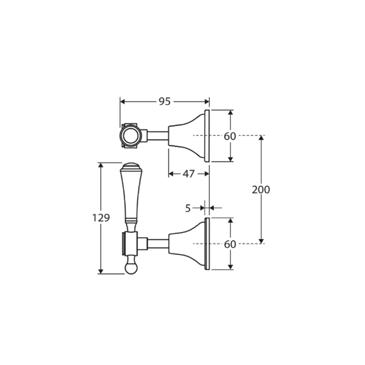Lillian Hamptons Vintage 1/4 Turn Lever Assembly Taps - Image 9