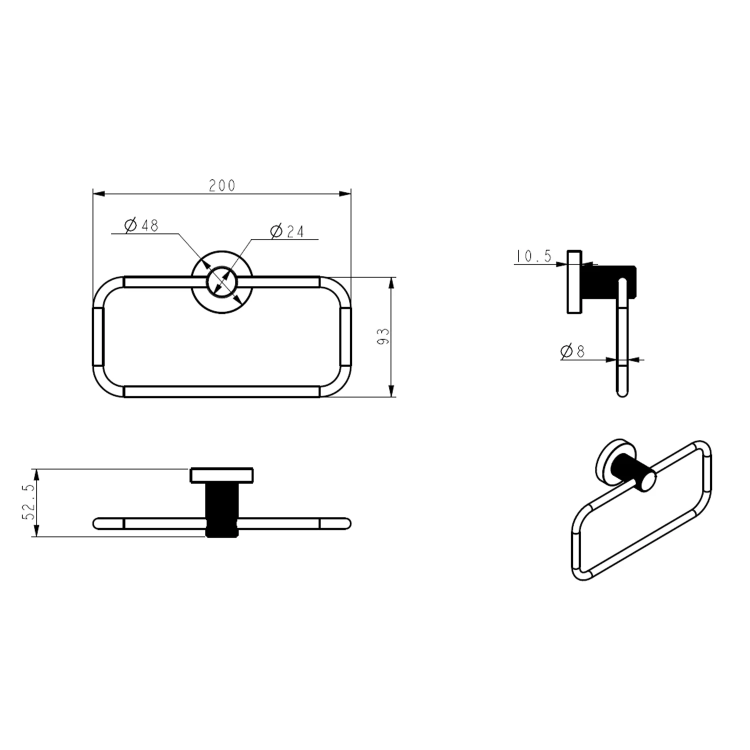 Linie Fluted Hand Towel Ring - Image 5