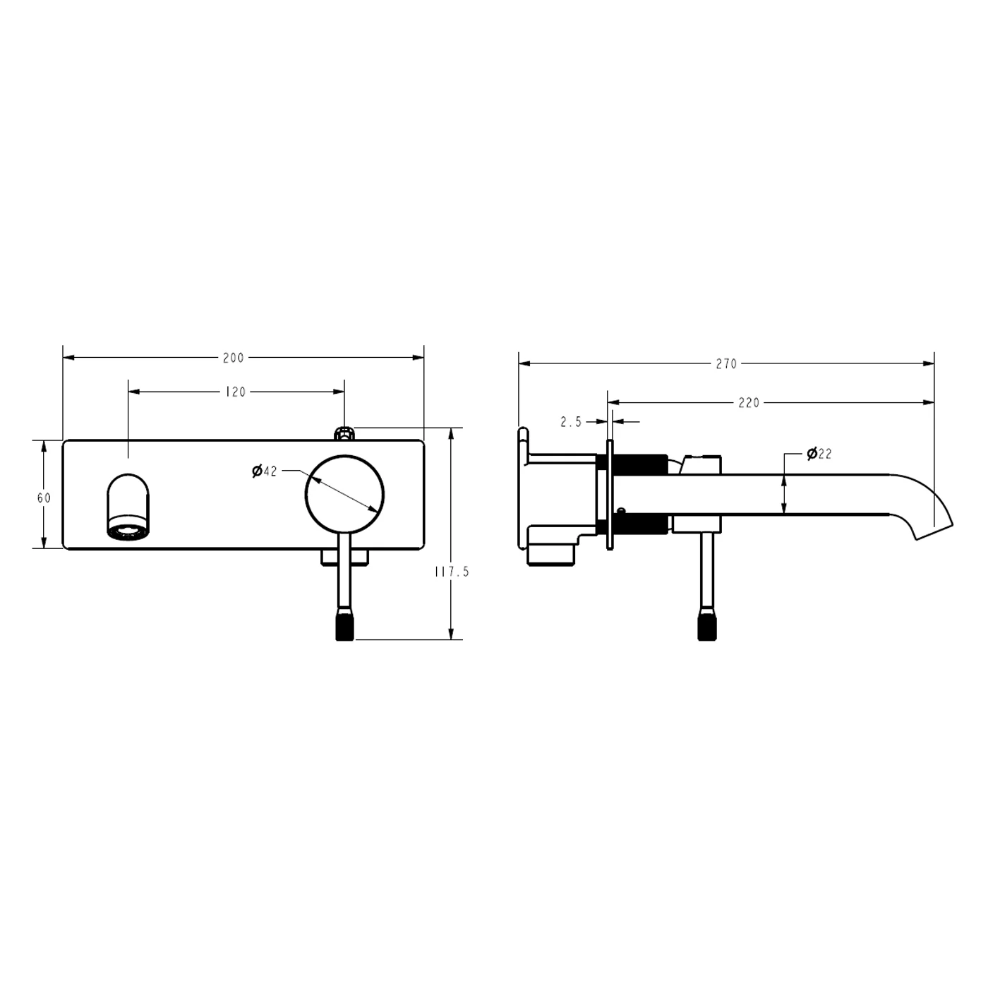 Linie Fluted Wall Mixer Set - Image 5