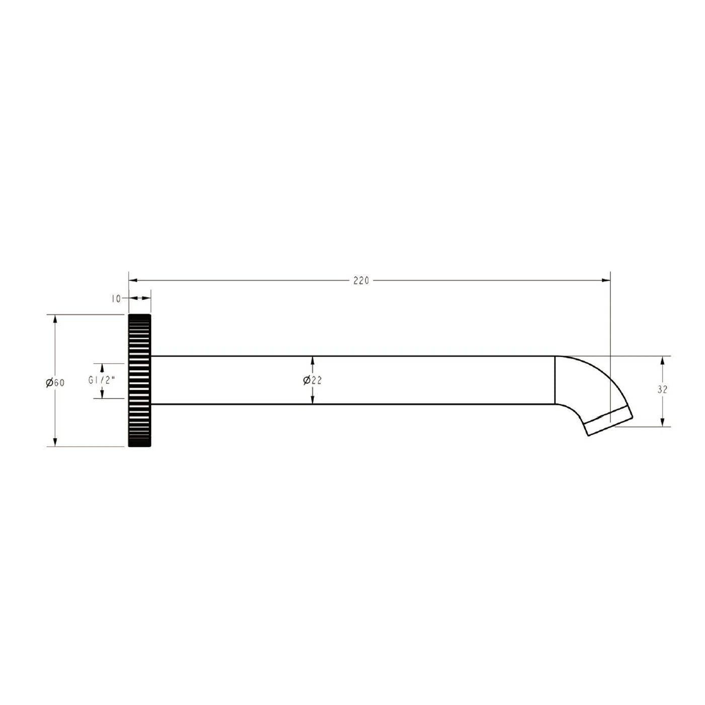 Linie Fluted Wall Spout - Image 6