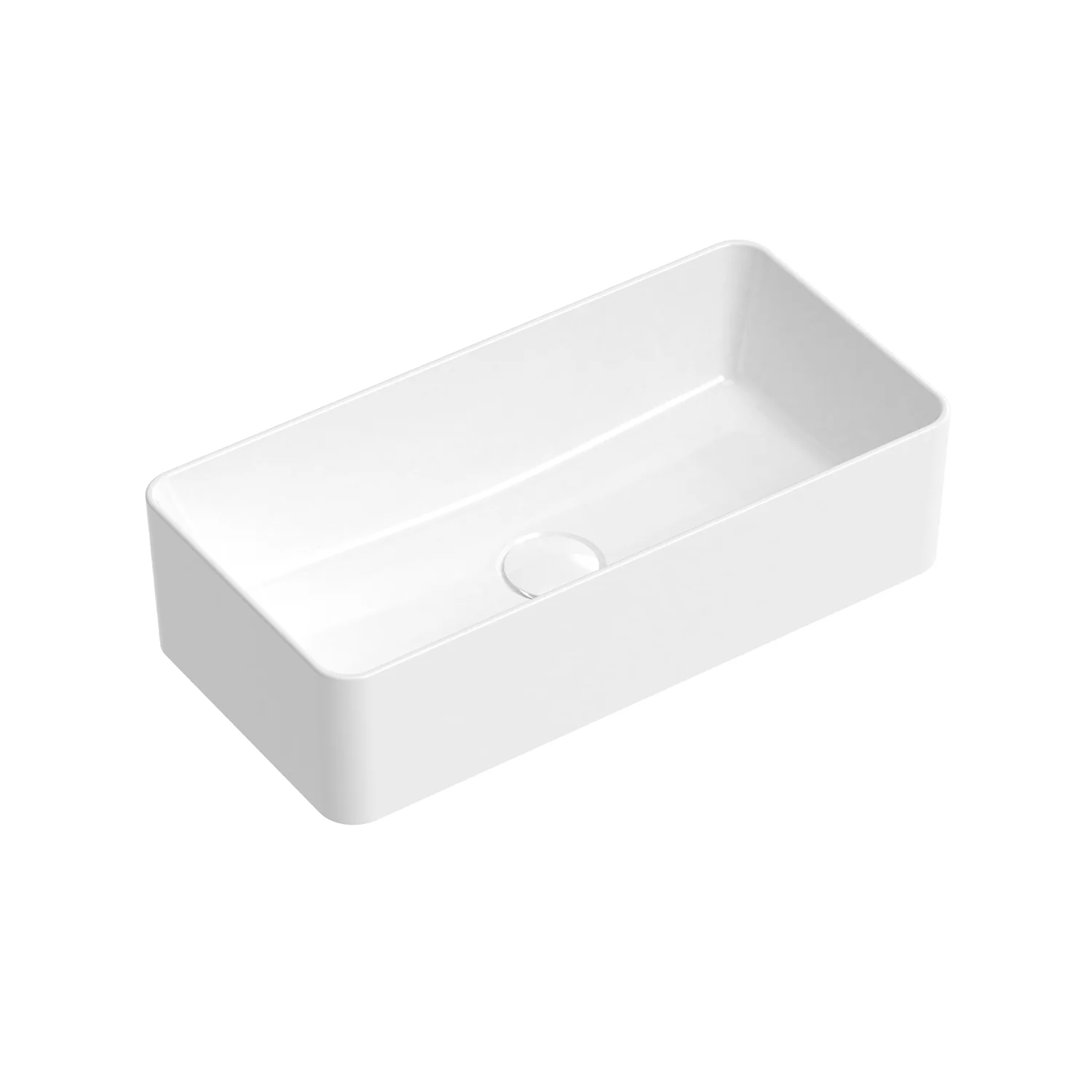 Lisa Narrow Rectangular Ceramic Basin 470mm - Image 2