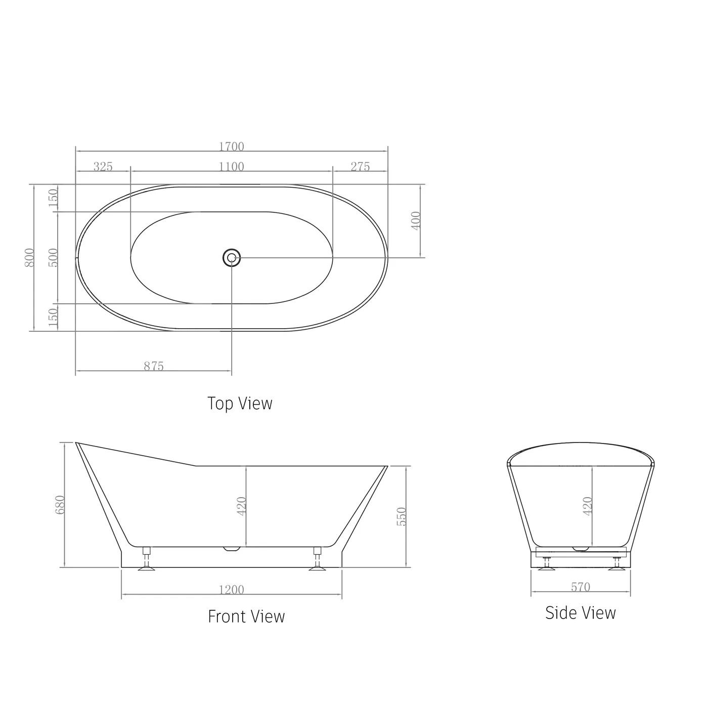 London Sloped Freestanding Bathtub - Image 4