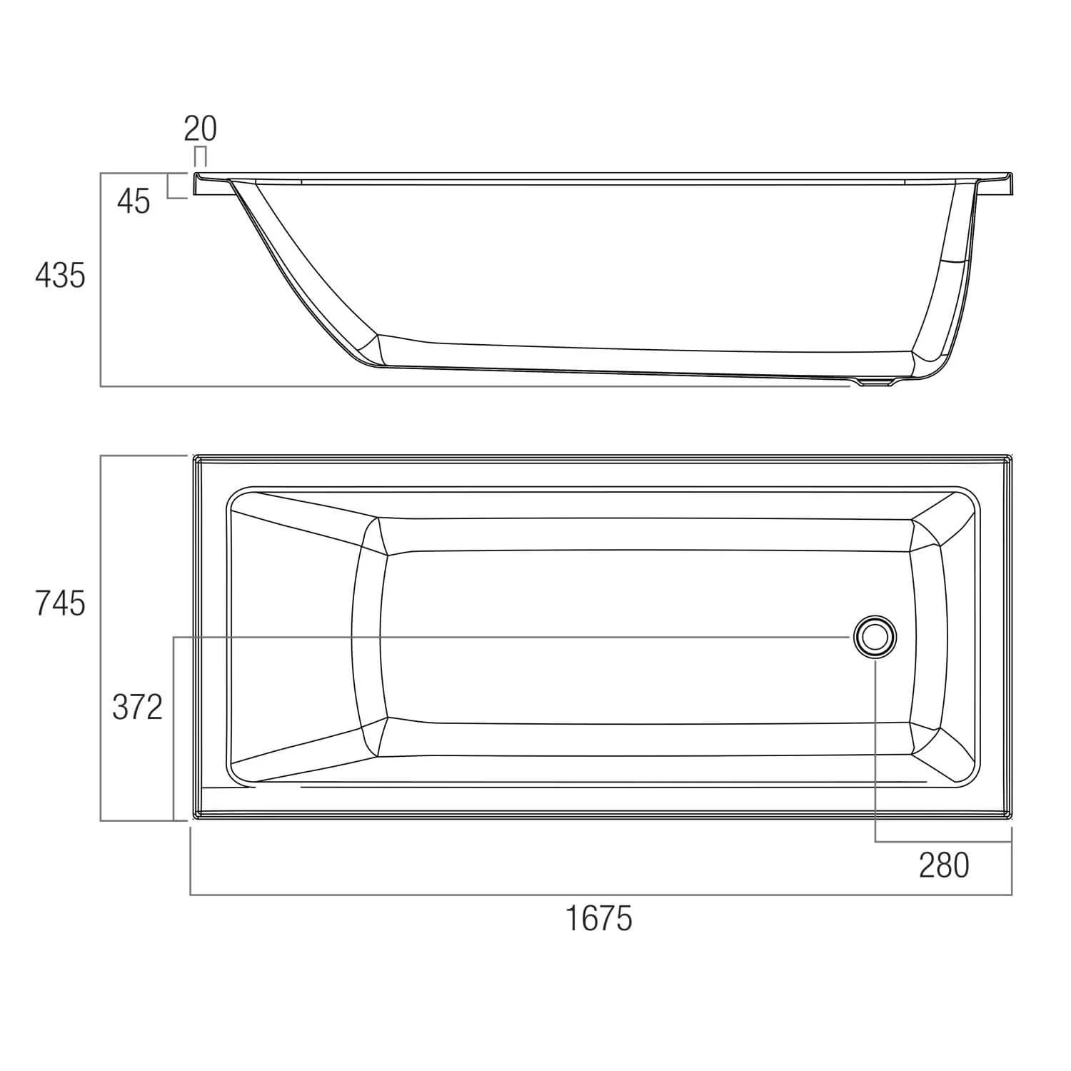 Louve Drop In Inset Bathtub - Image 4