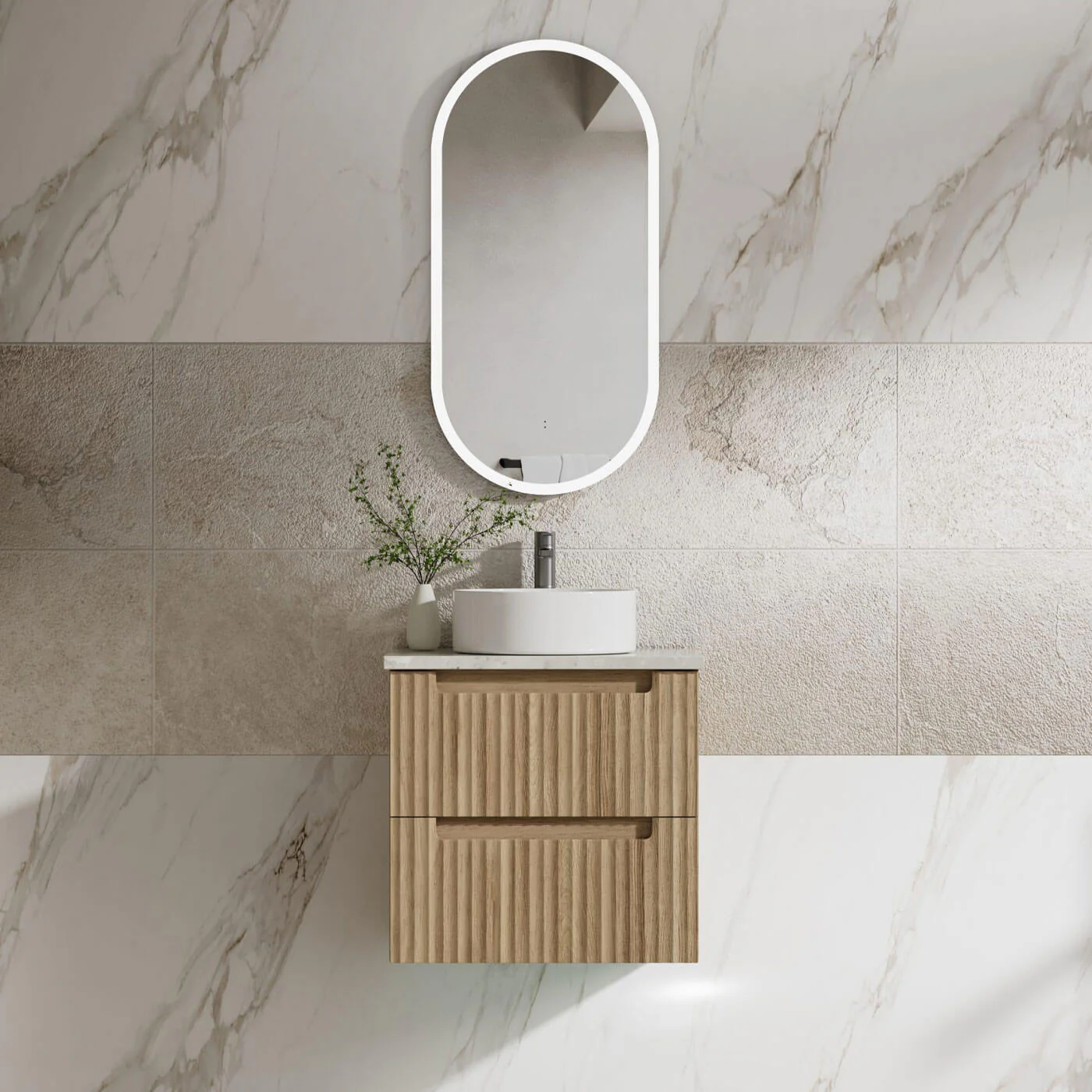 Lovina Fluted Wall Hung Vanity - Image 2