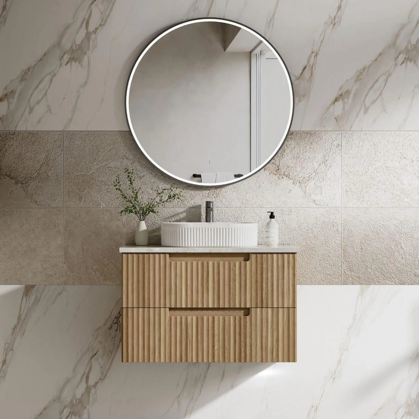 Lovina Fluted Wall Hung Vanity - Image 4