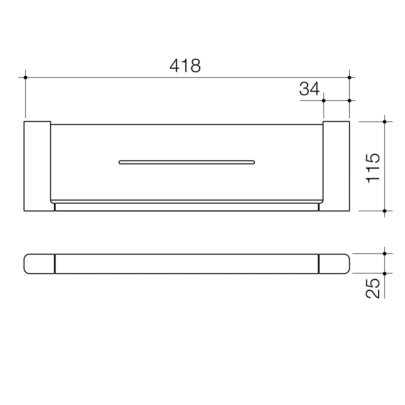 Luna Bathroom Storage Shelf 420mm - Image 5