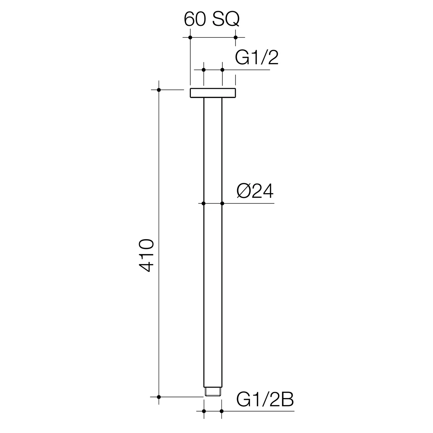 Luna Ceiling Shower Arm 210-410mm - Image 6