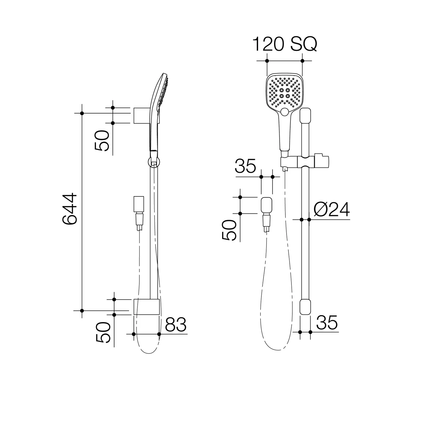 Luna Multi-Function Sliding Shower Rail - Image 5