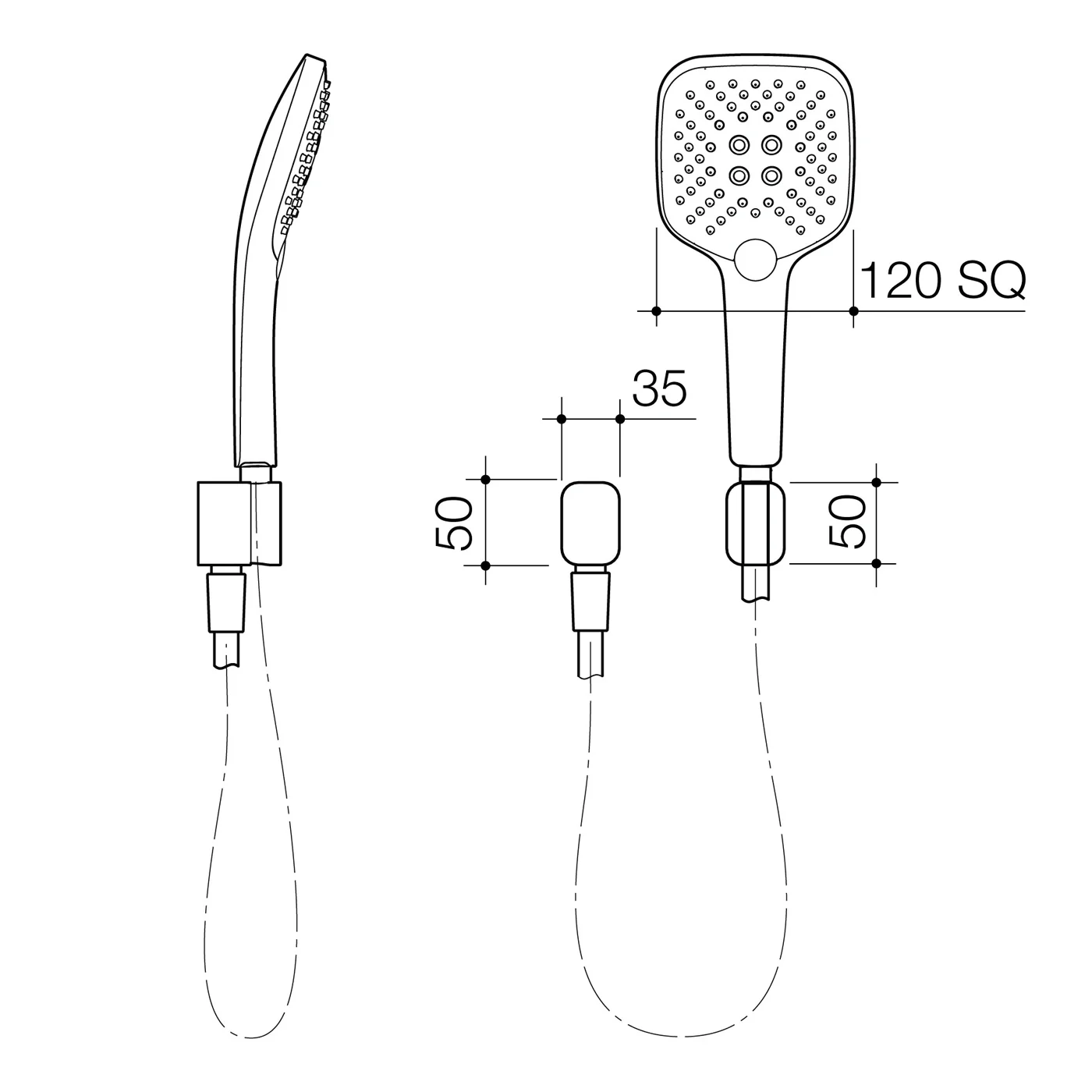 Luna Square Removable Hand Shower - Image 5