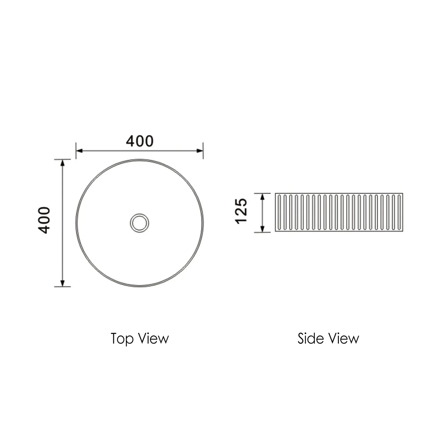 Marlo Fluted Above Counter Round Basin 400mm - Image 3