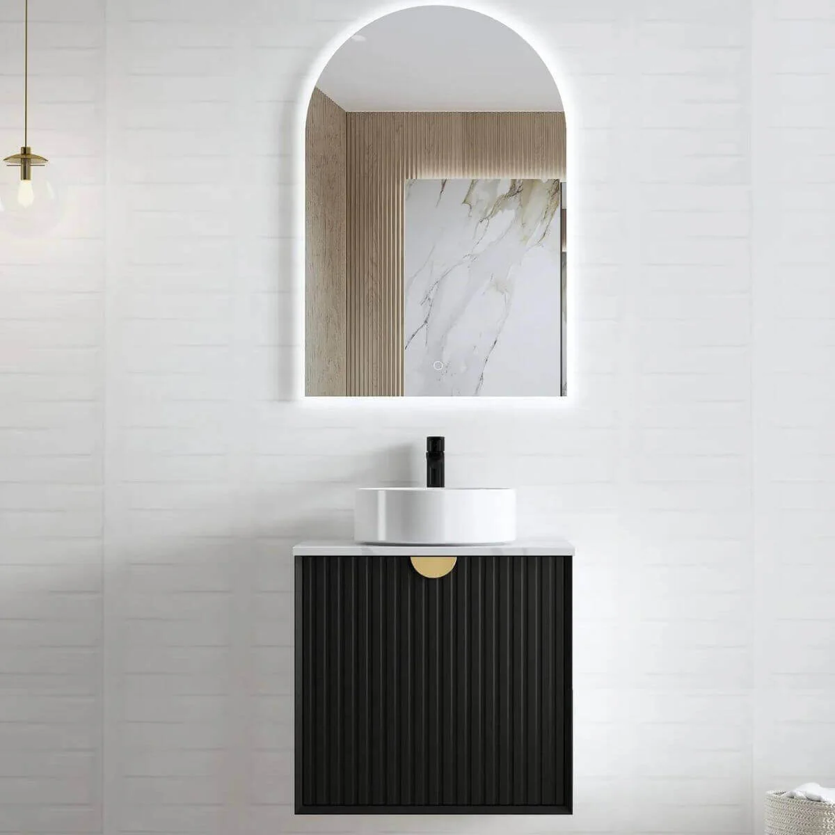 Marlo Fluted Wave Soft Close Wall Hung Vanity - Image 2