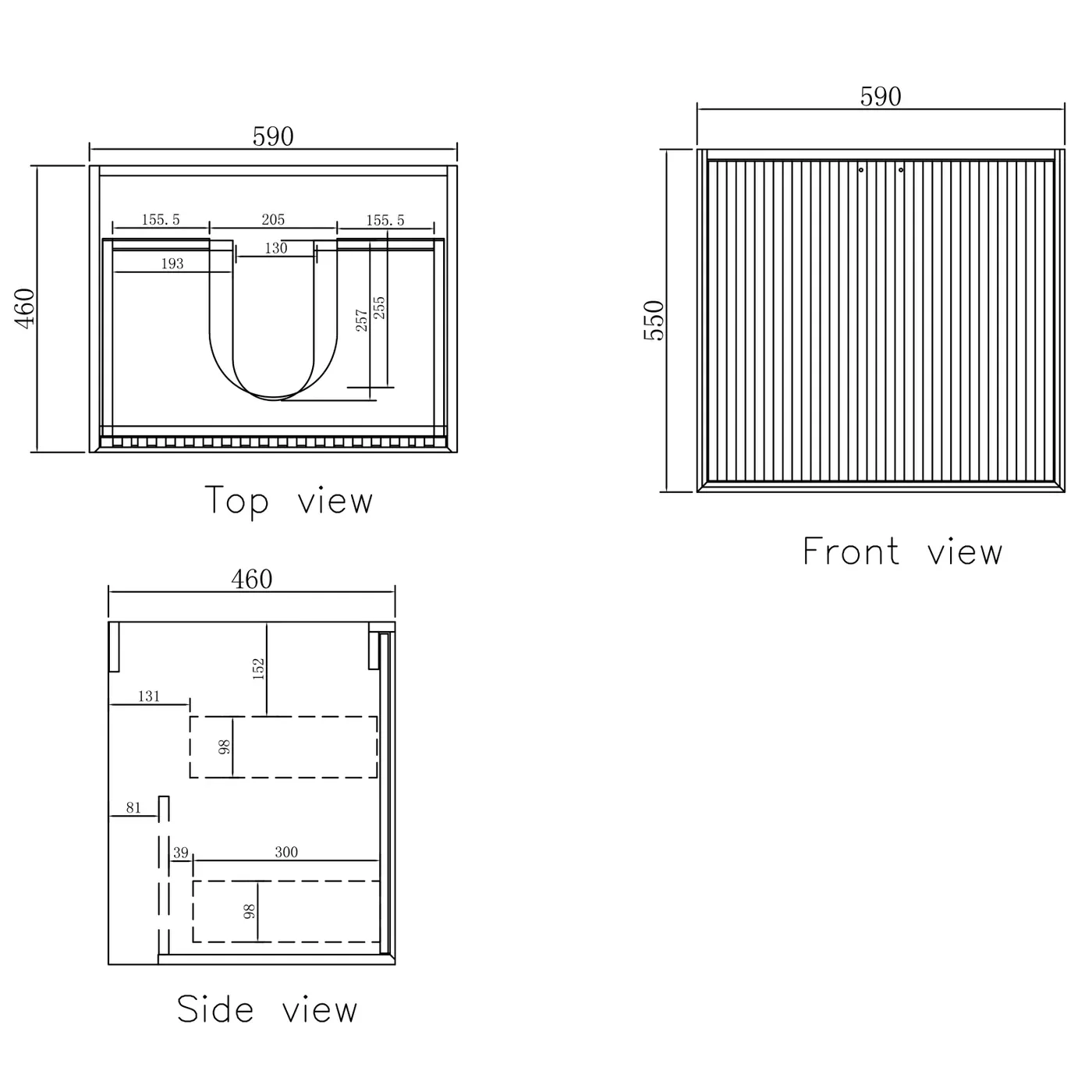 Marlo Fluted Wave Soft Close Wall Hung Vanity - Image 7