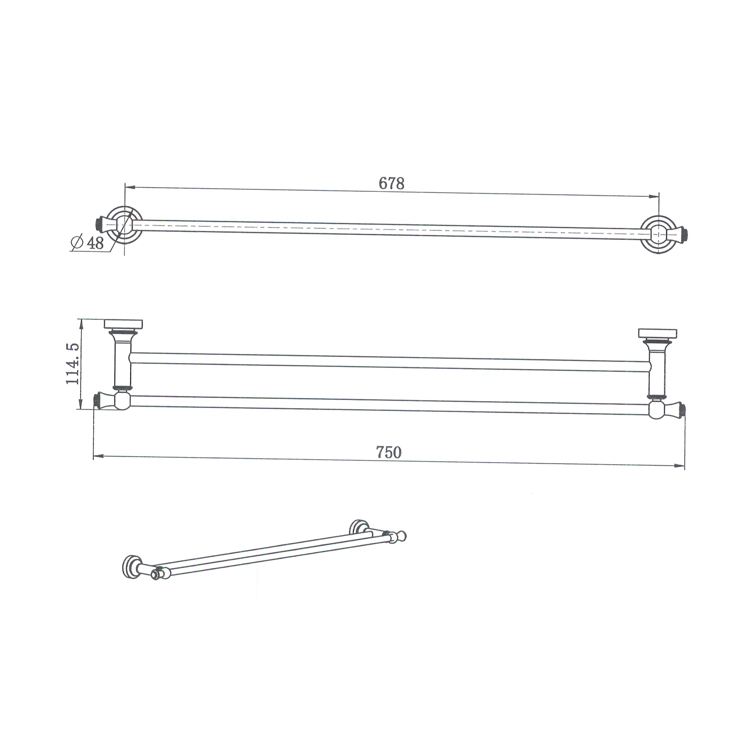 Medoc Round Double Towel Rail - Image 6