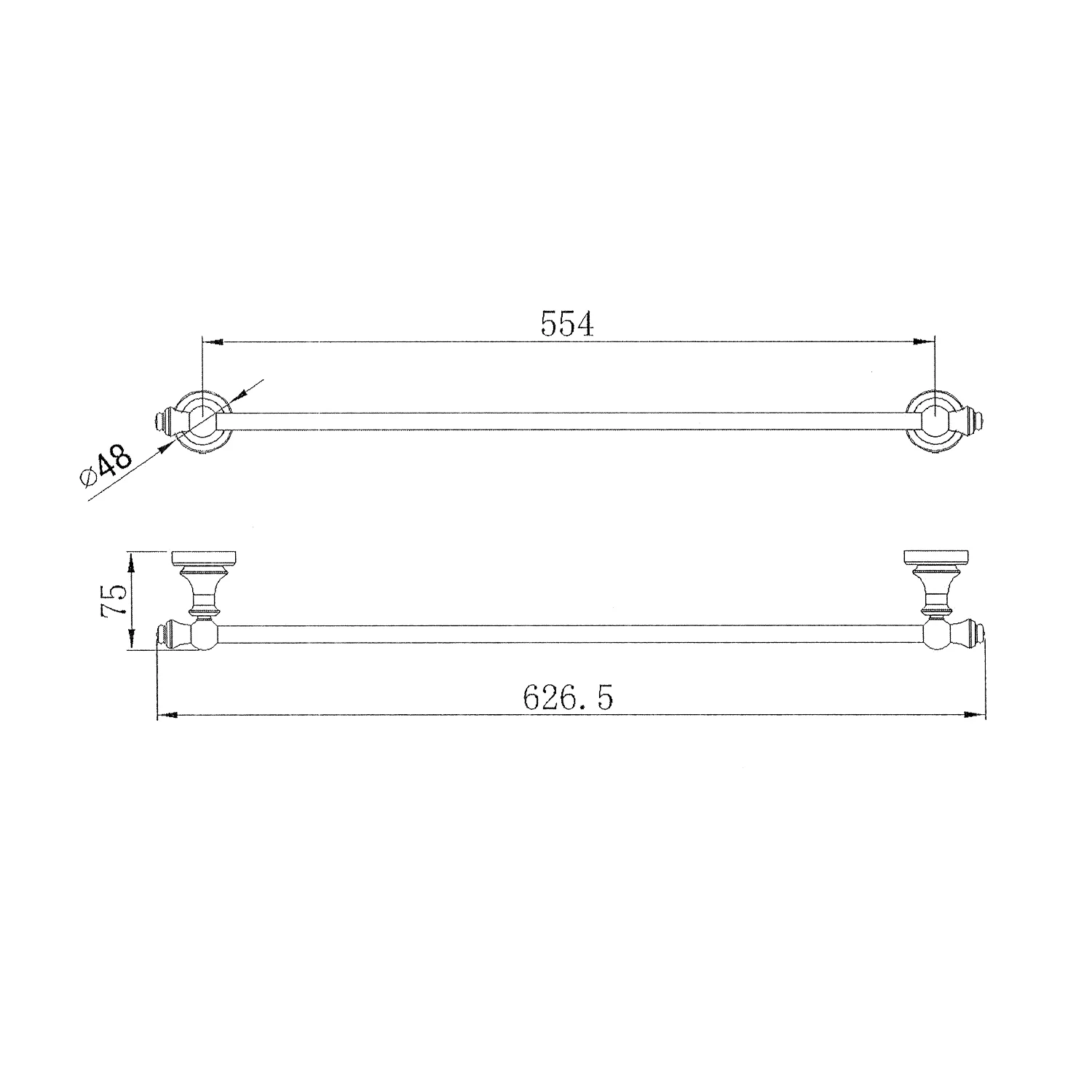 Medoc Round Single Towel Rail - Image 5