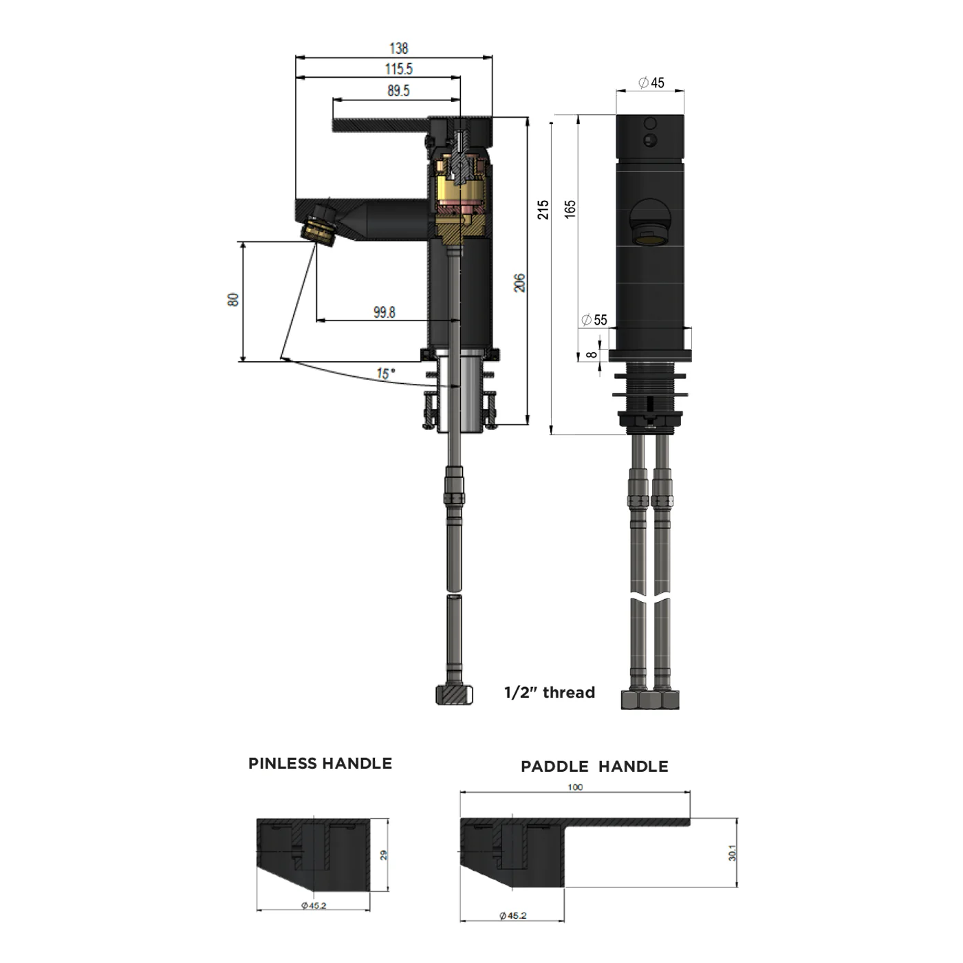 Meir Paddle Short Basin Mixer - Image 8