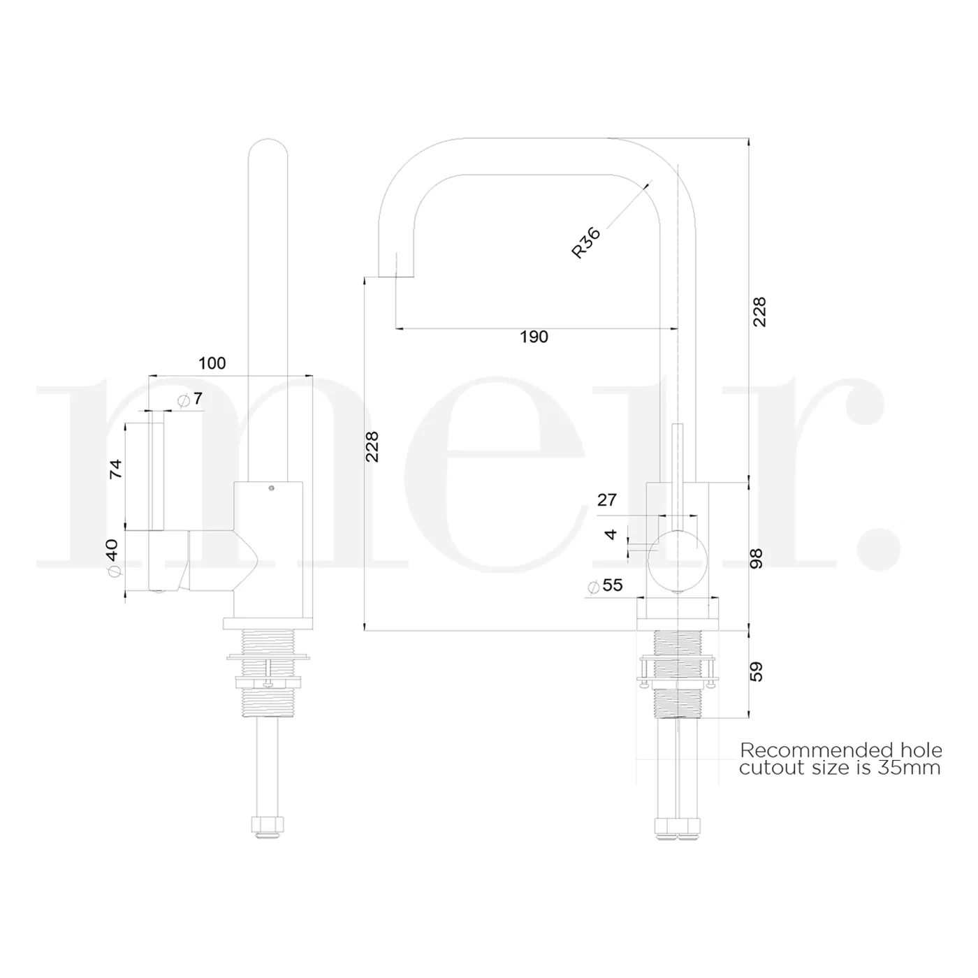 Meir Flat Top Gooseneck Sink Mixer - Image 8