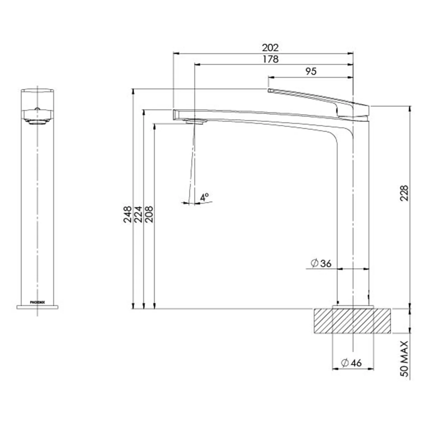 Mekko Tall Vessel Basin Mixer - Image 5