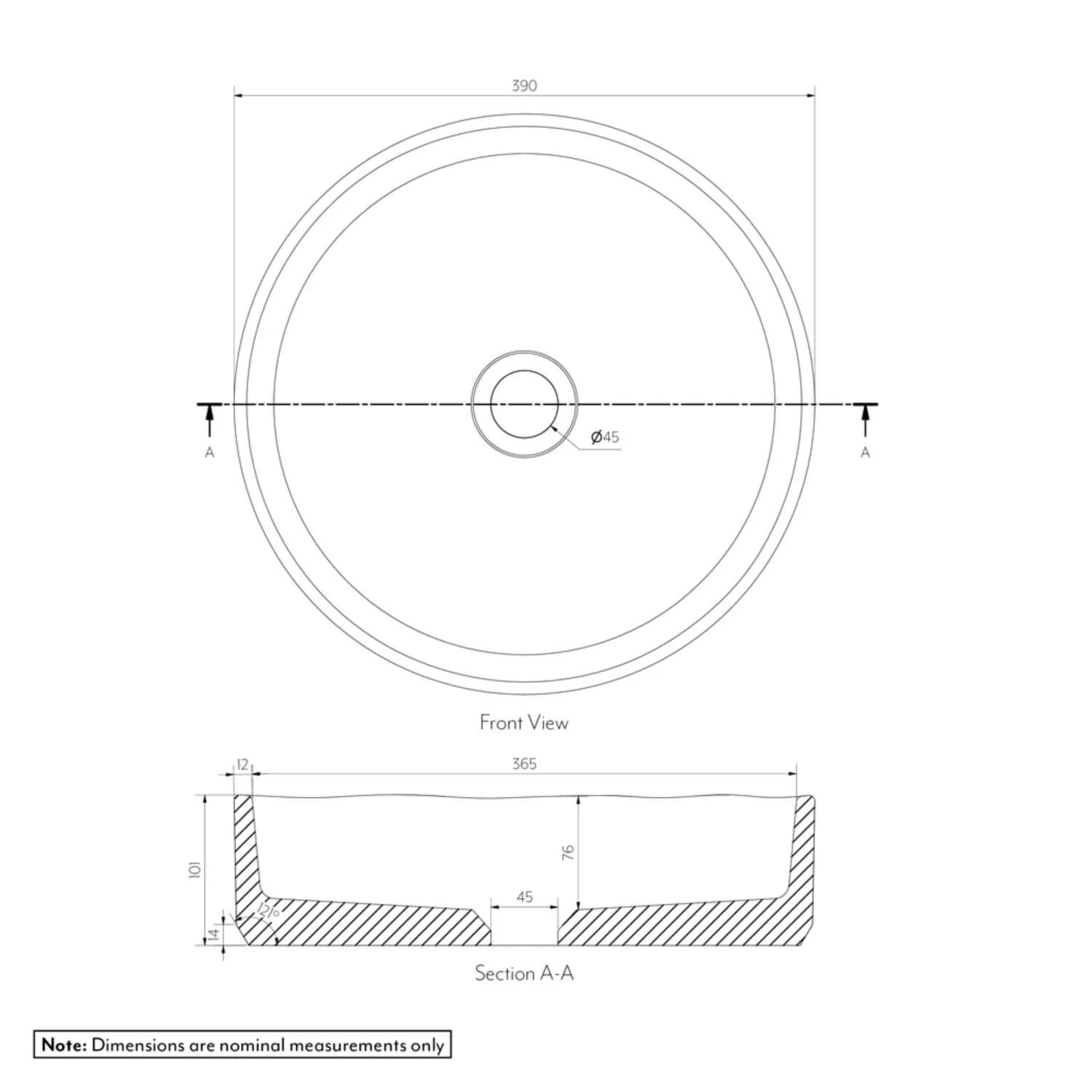 Melia Concrete Basin 390mm - Image 6