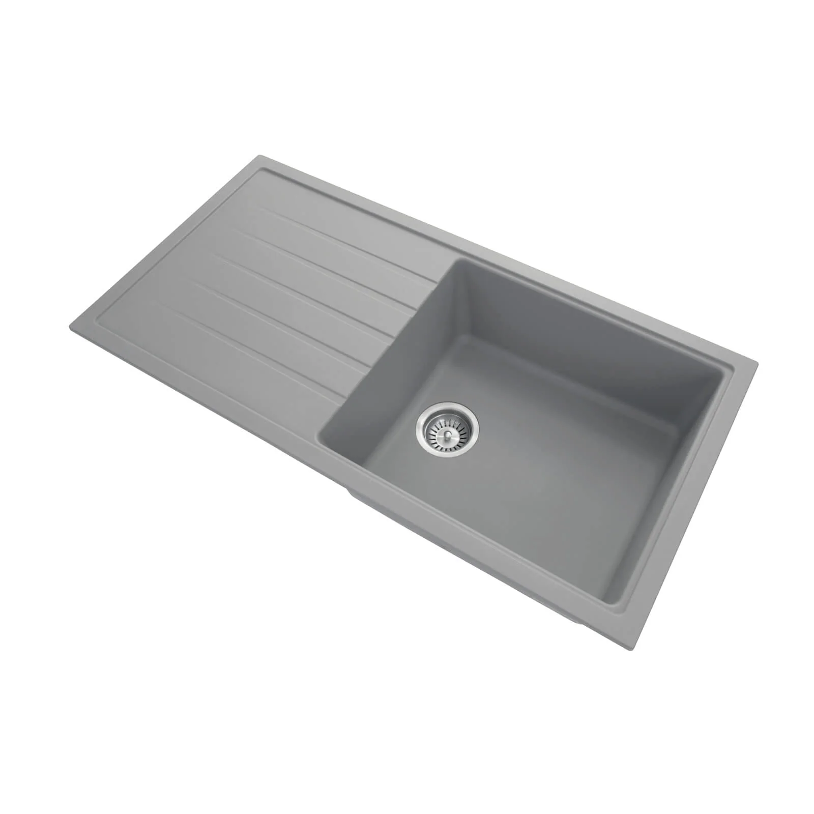 Vivaldi Single Bowl Granite Sink with Drainer 205/220mm Deep - Image 7