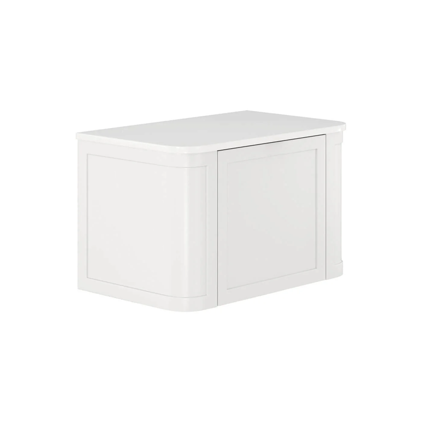Mila Hamptons Curved Satin White Wall Hung Vanity - Image 2