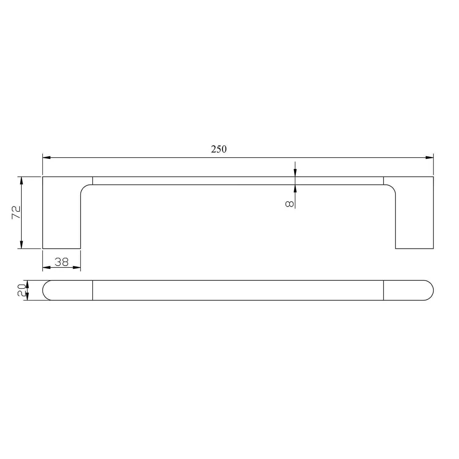 Kompakt Curved Mini Towel Rail 250mm - Image 7