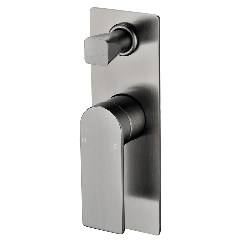 Milan Flat Edge Shower Wall Mixer with Diverter - Image 5